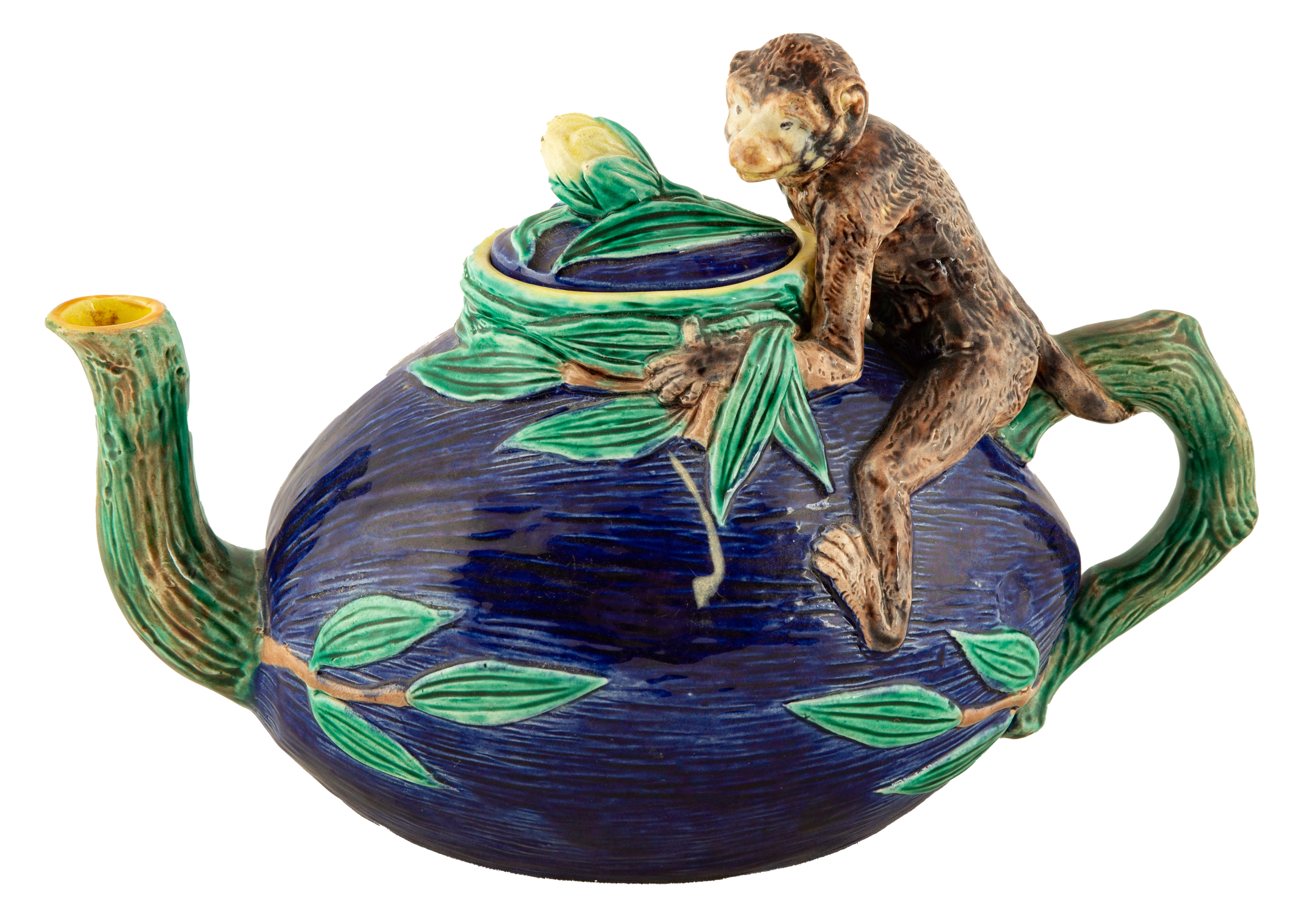 JOSEPH ROTH, MAJOLICA MONKEY TEAPOT