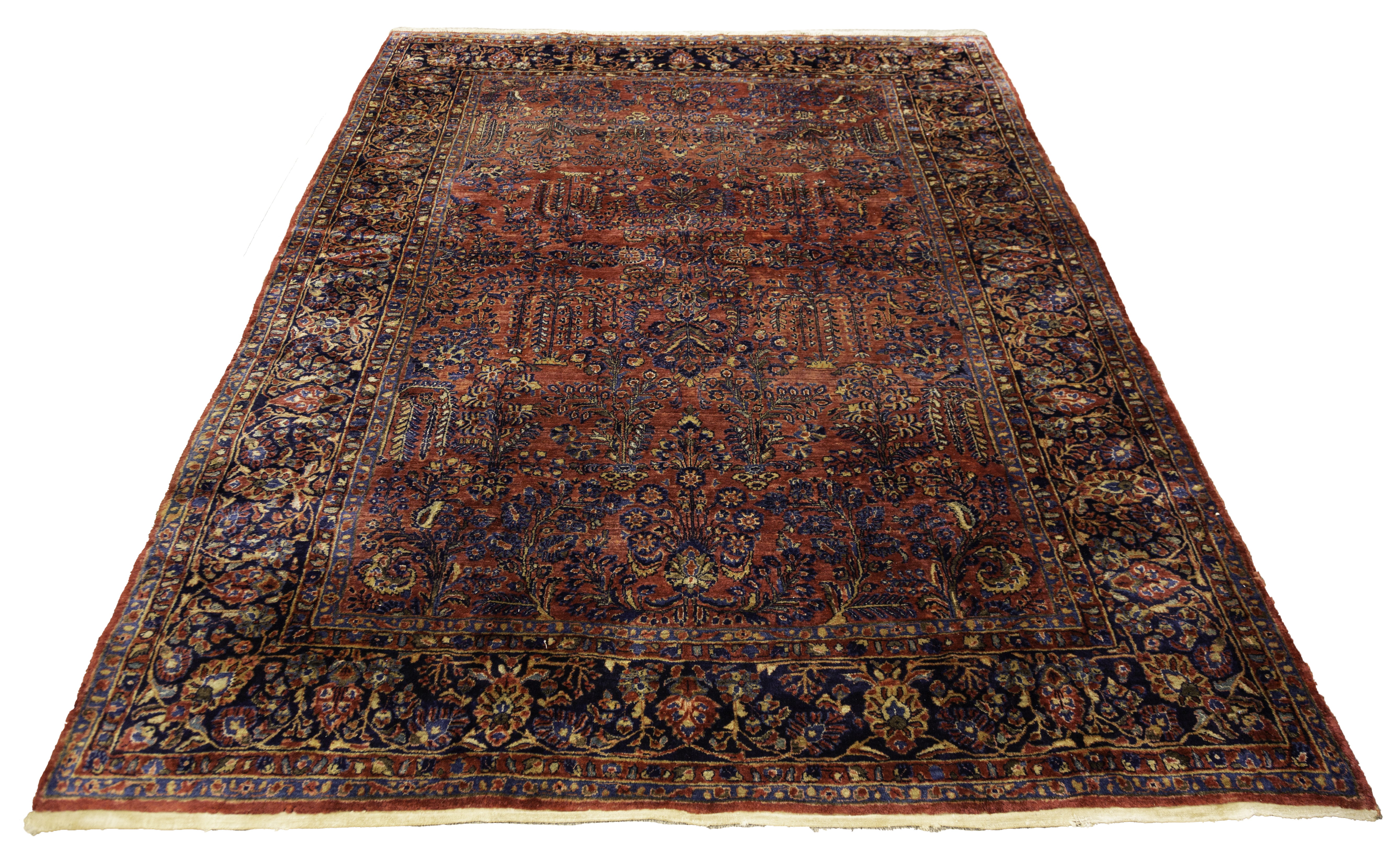 PAINTED SAROUK ORIENTAL RUG Early 2c8766