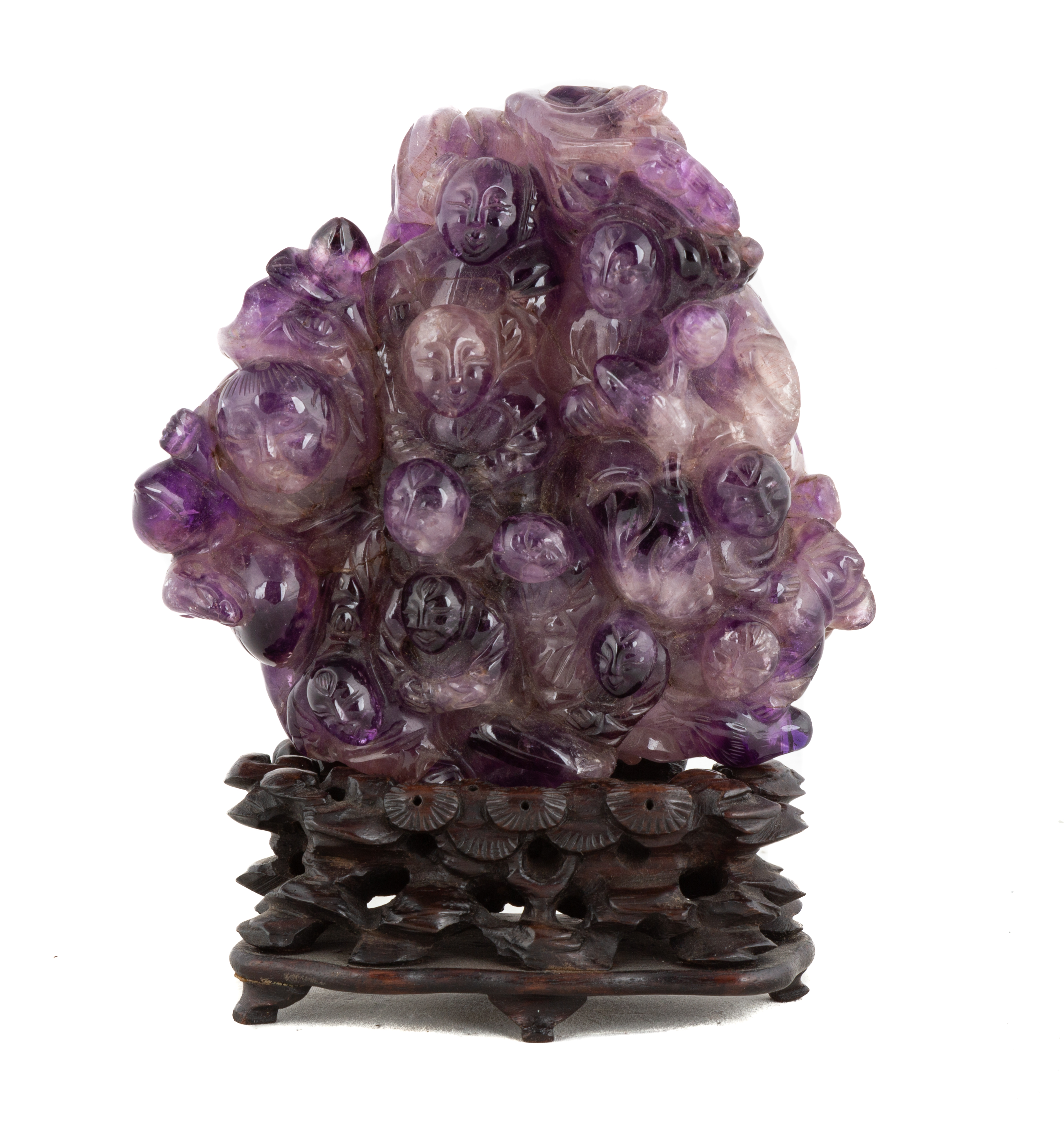 CHINESE CARVED AMETHYST THOUSAND 2c876e
