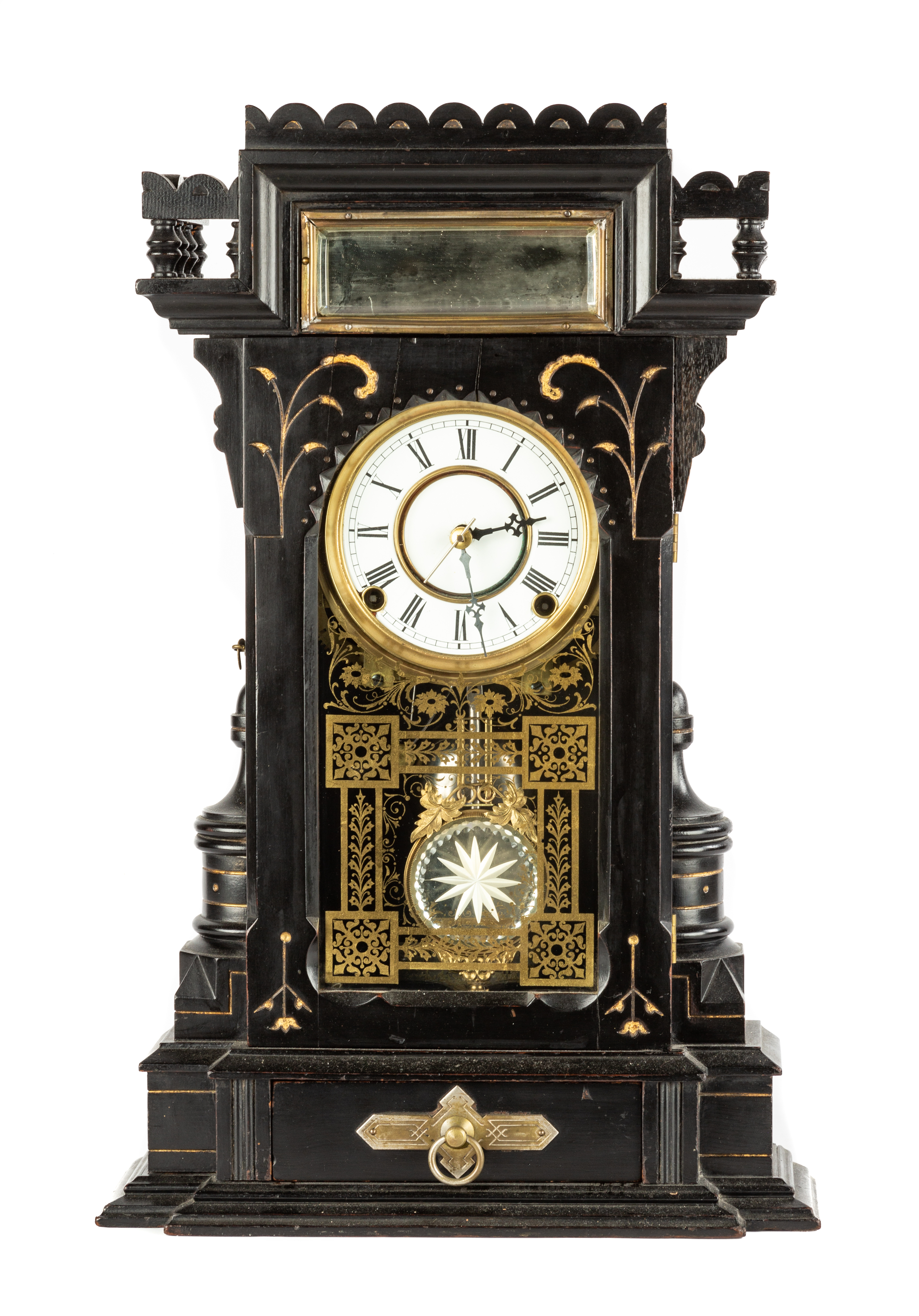 F. KROEBER LEHIGH SHELF CLOCK 19th