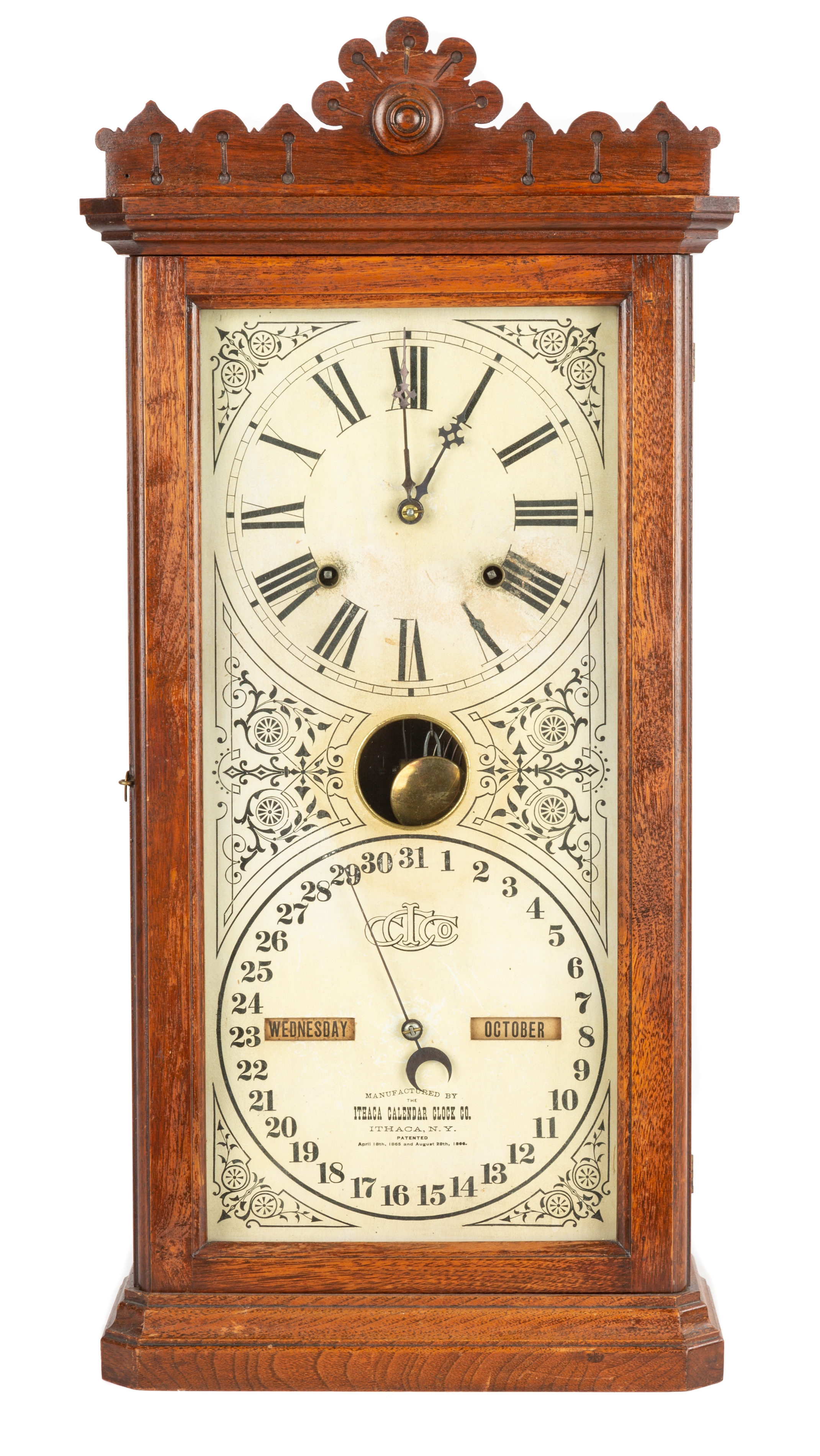 ITHACA CALENDAR CLOCK 19th century  2c87f0