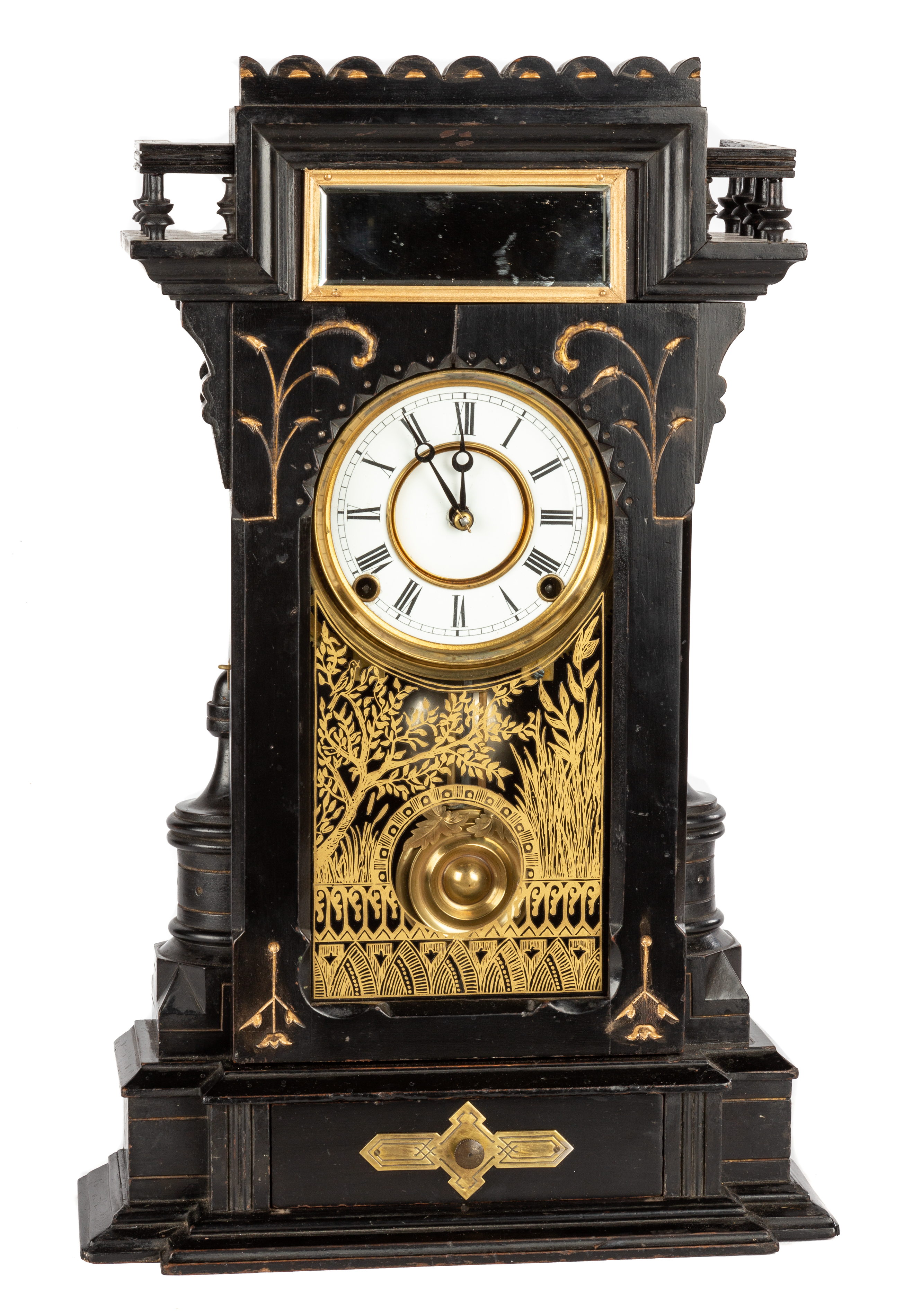 F. KROEBER LEHIGH SHELF CLOCK Late