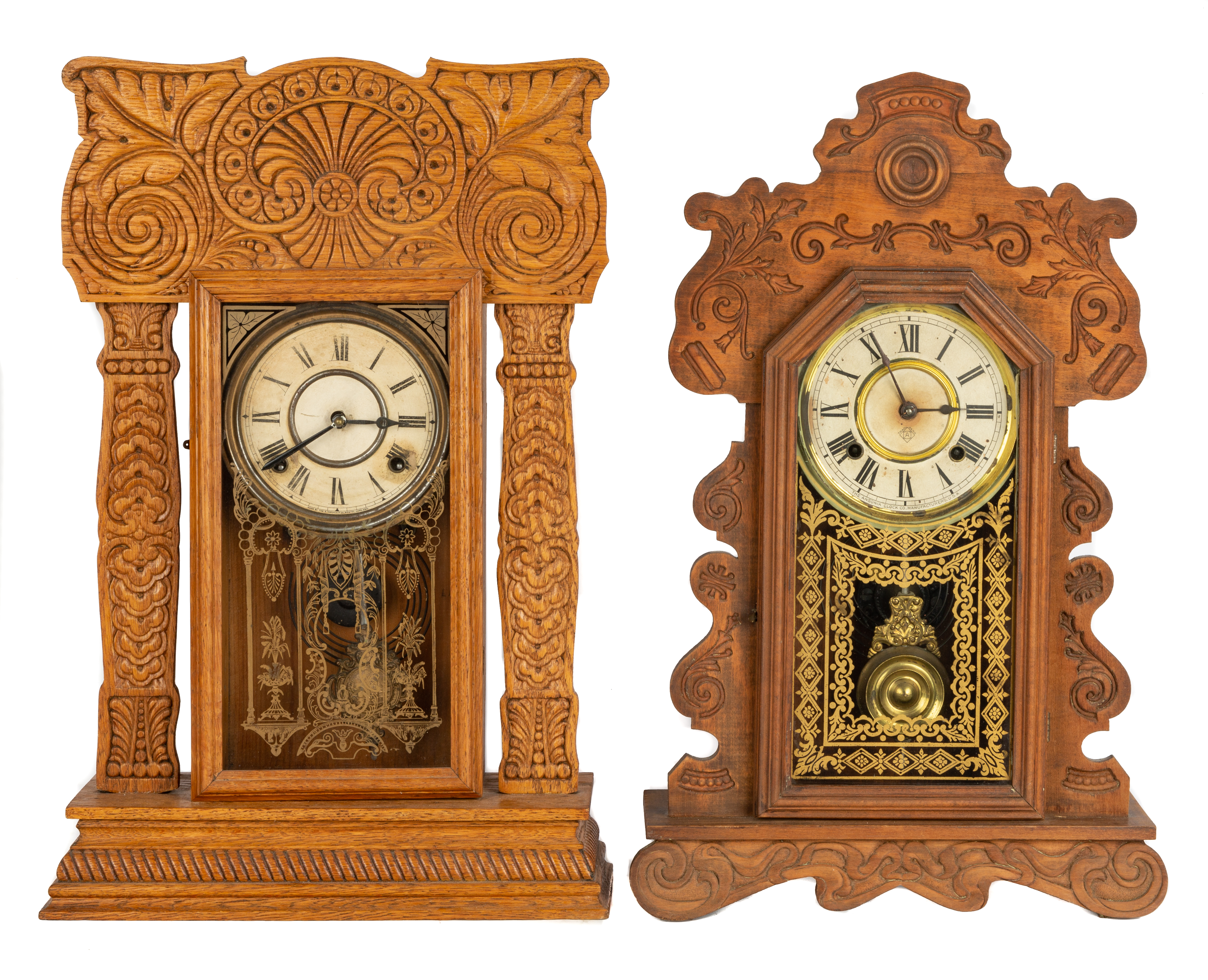 TWO KITCHEN CLOCKS 19th century.