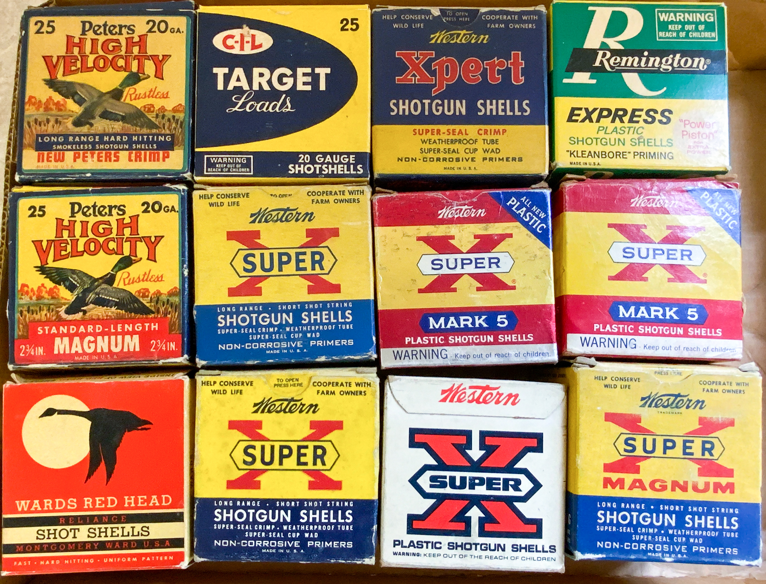 (12) 20 GAUGE SHOTGUN SHELL BOXES