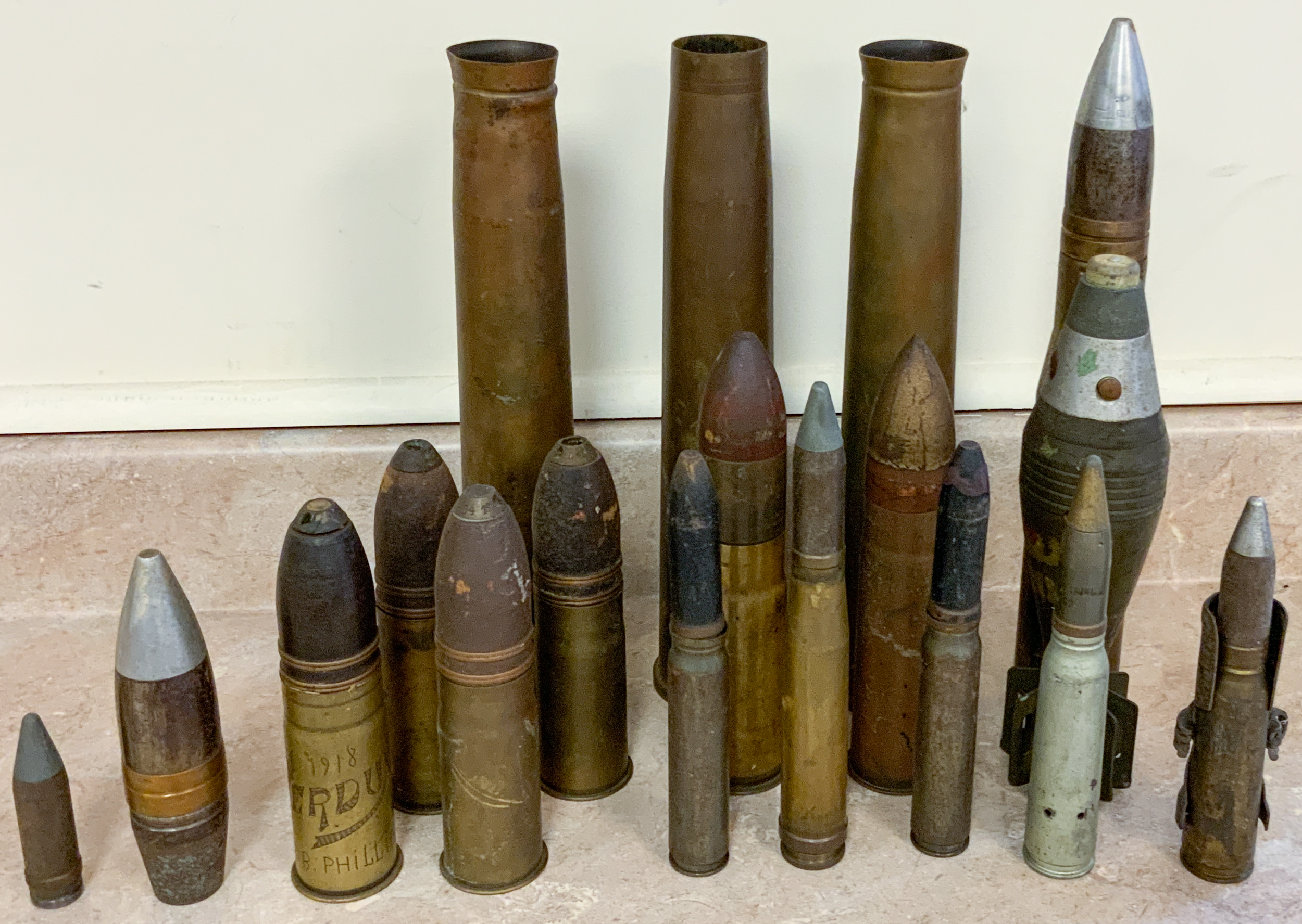 GROUP OF DUMMY BULLETS AND SHELLS