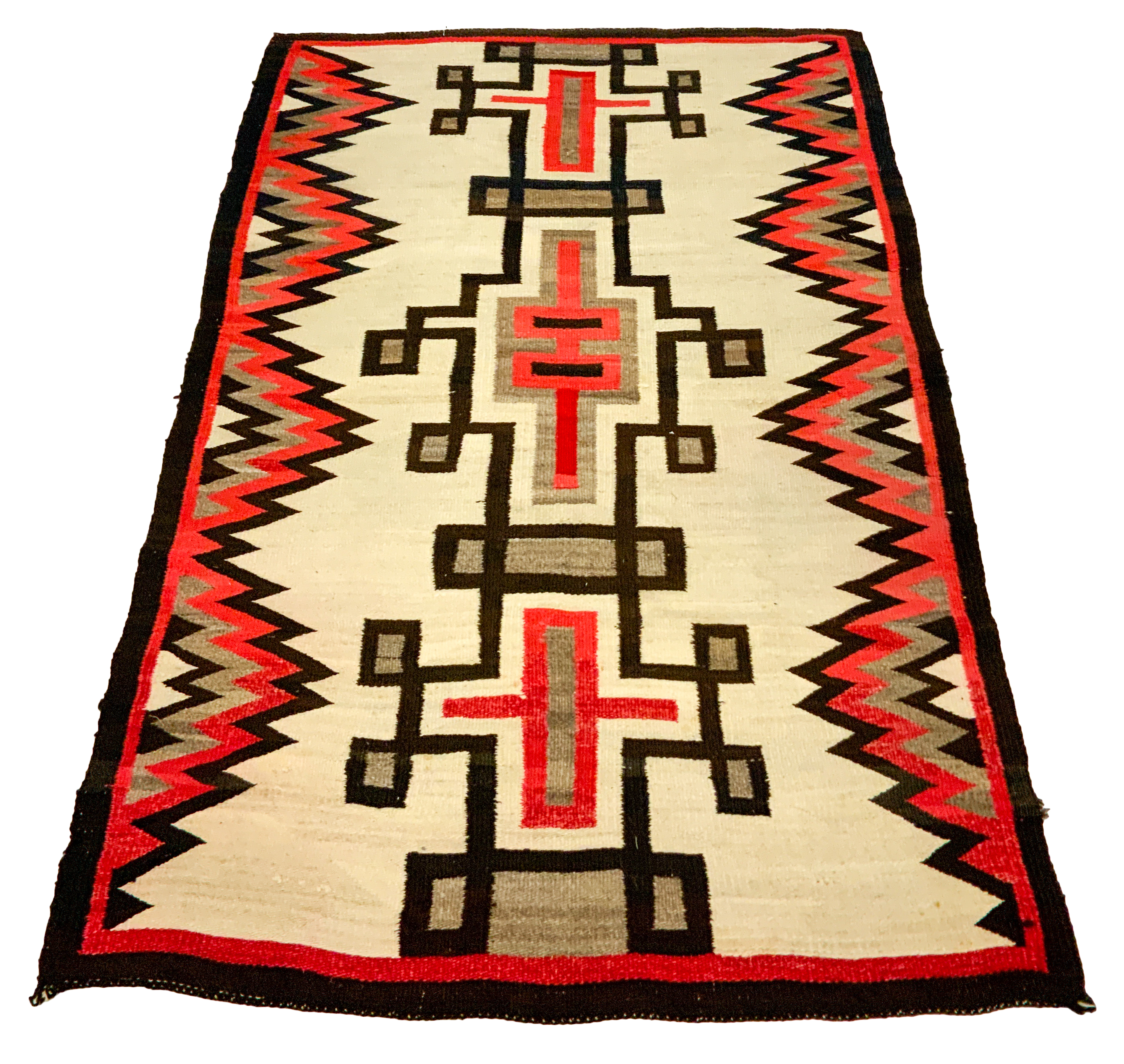 BROWN, RED, GREY AND TAN NAVAJO WEAVING