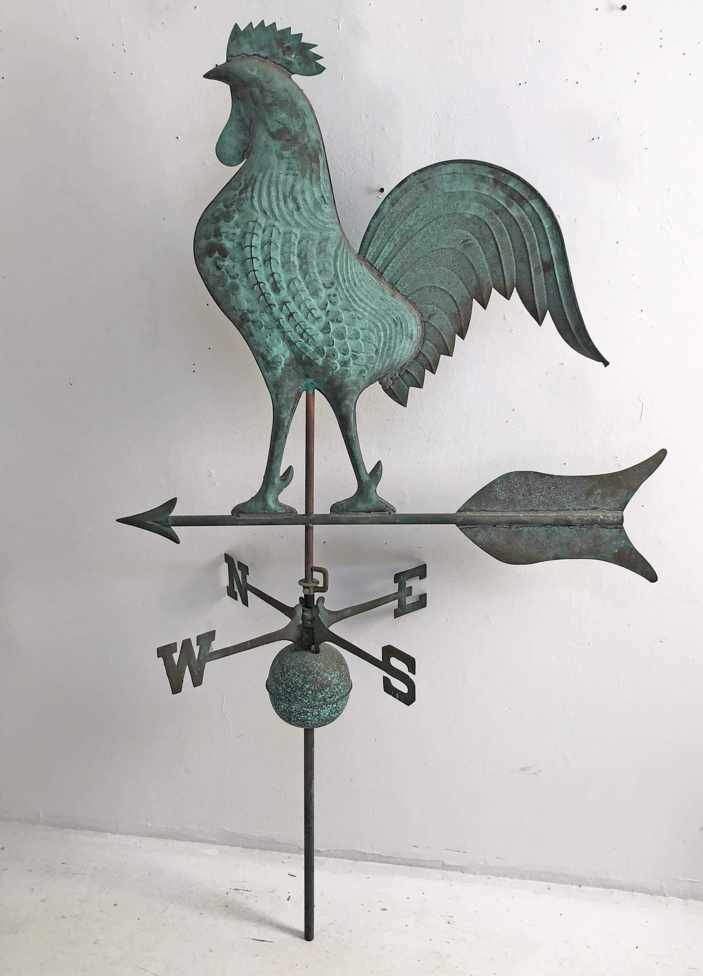 COPPER WEATHER VANE OF ROOSTER 2c8922