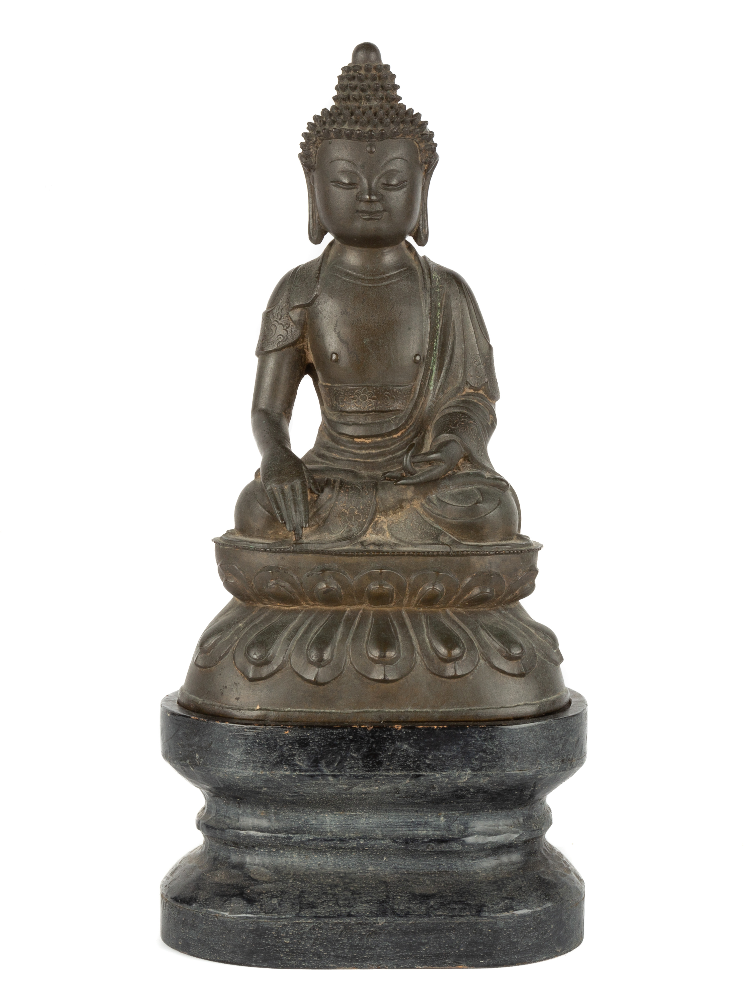 CHINESE SEATED BUDDHA Bronze metal 2c8950