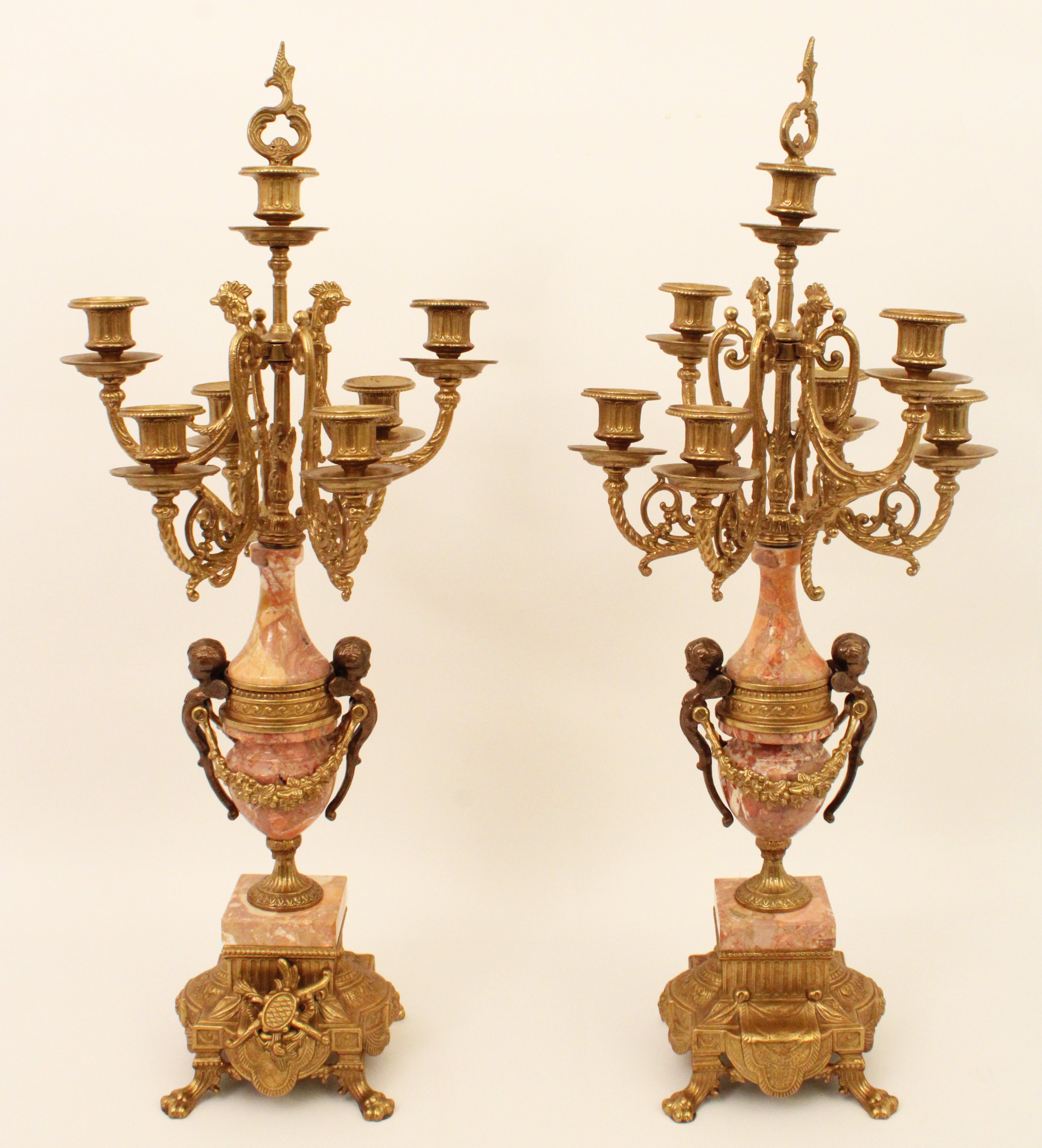 PAIR OF FRENCH BRONZE AND MARBLE 2c8961