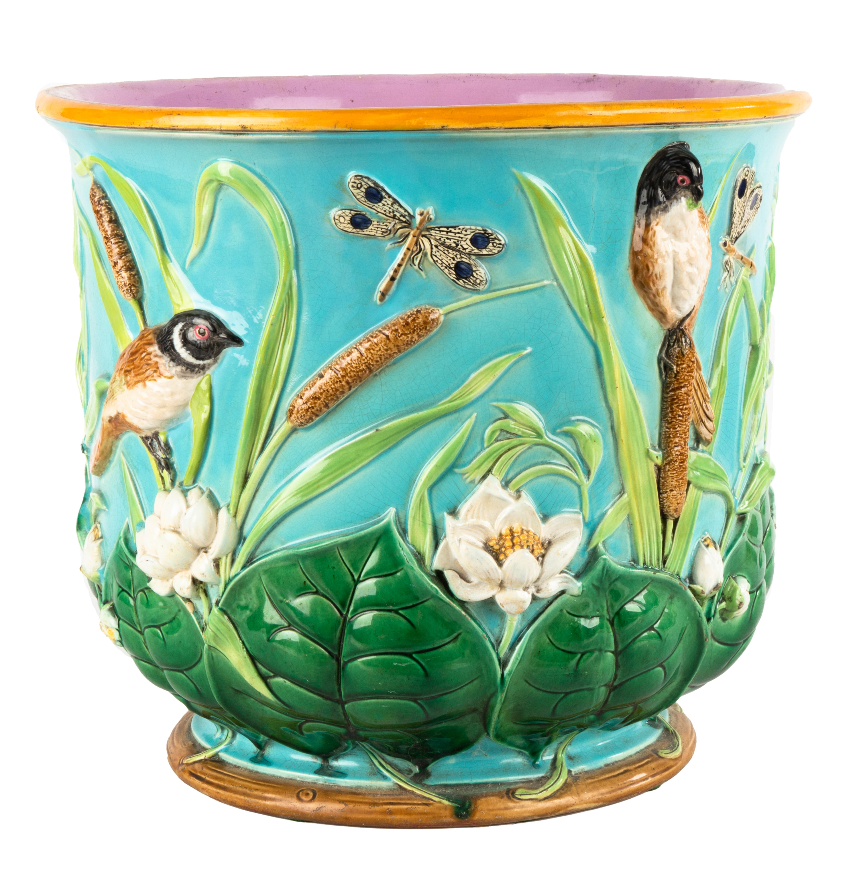 GEORGE JONES, MAJOLICA JARDINIERE 19th