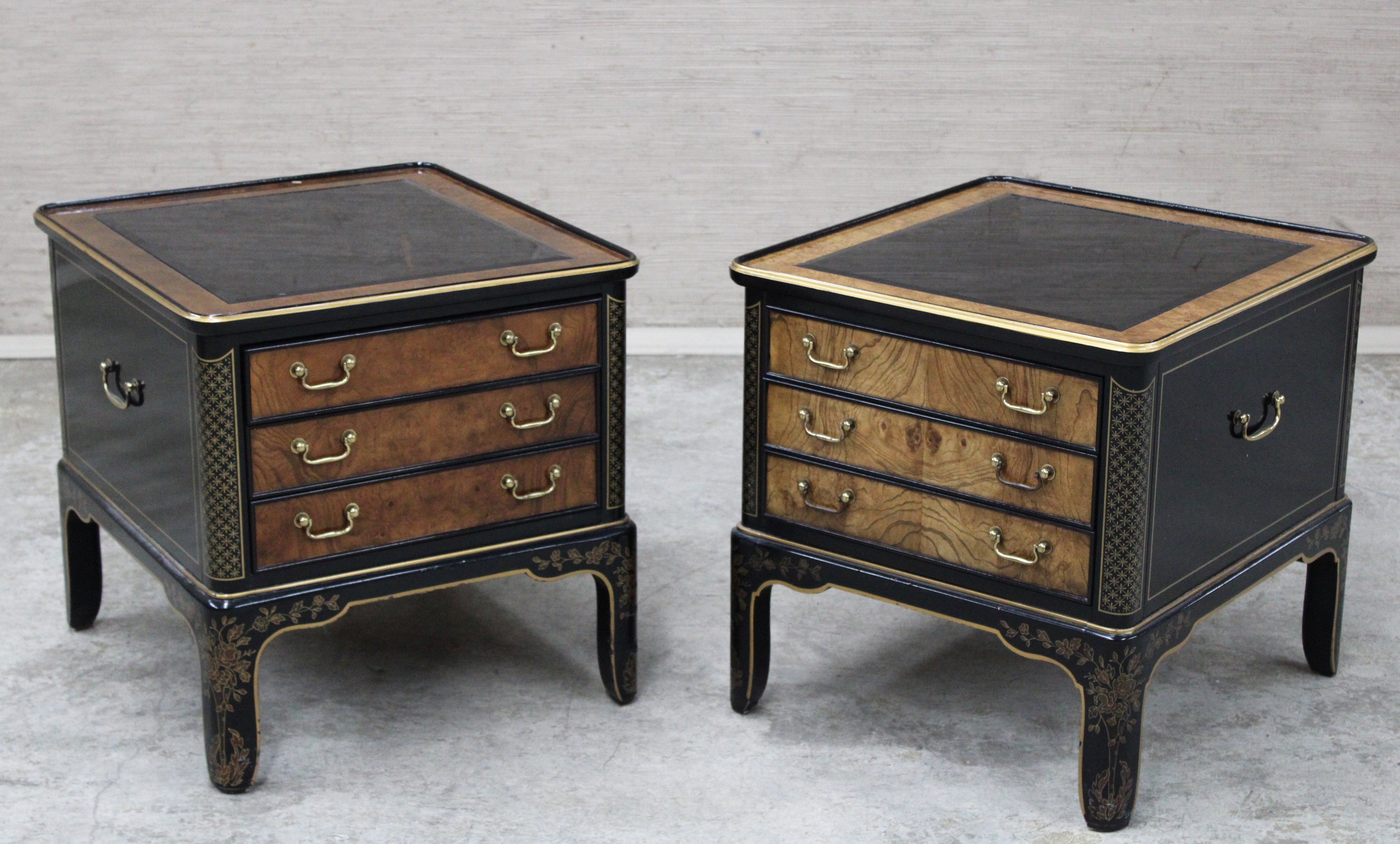 PAIR OF TRANSITIONAL BEDSIDE 3 DRAWER