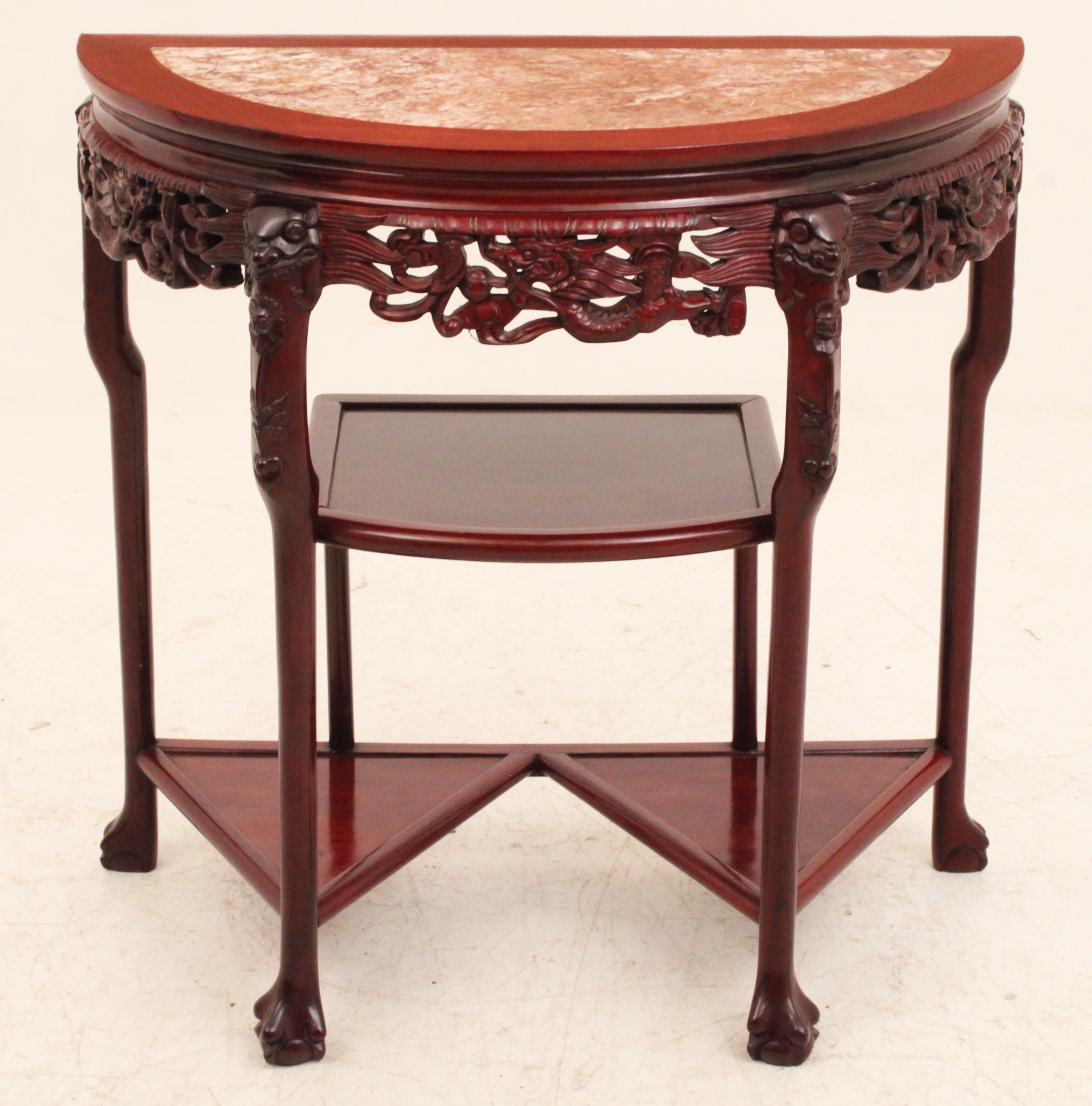 ORIENTAL CARVED HARDWOOD CONSOLE 2c8cb0