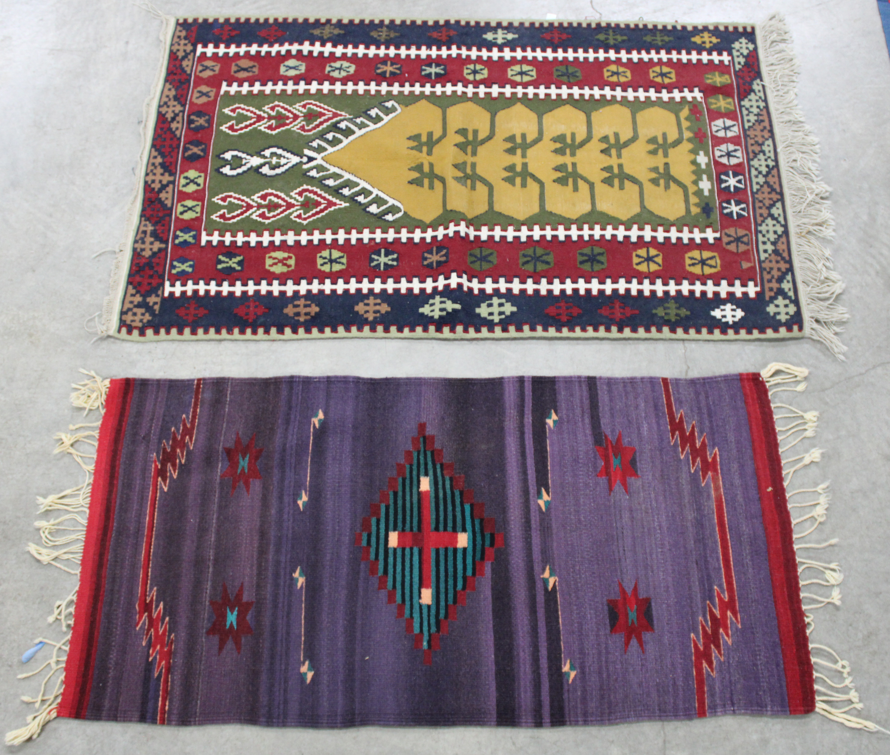 TWO ANTIQUE NAVAJO THROW RUGS Two 2c8d4e