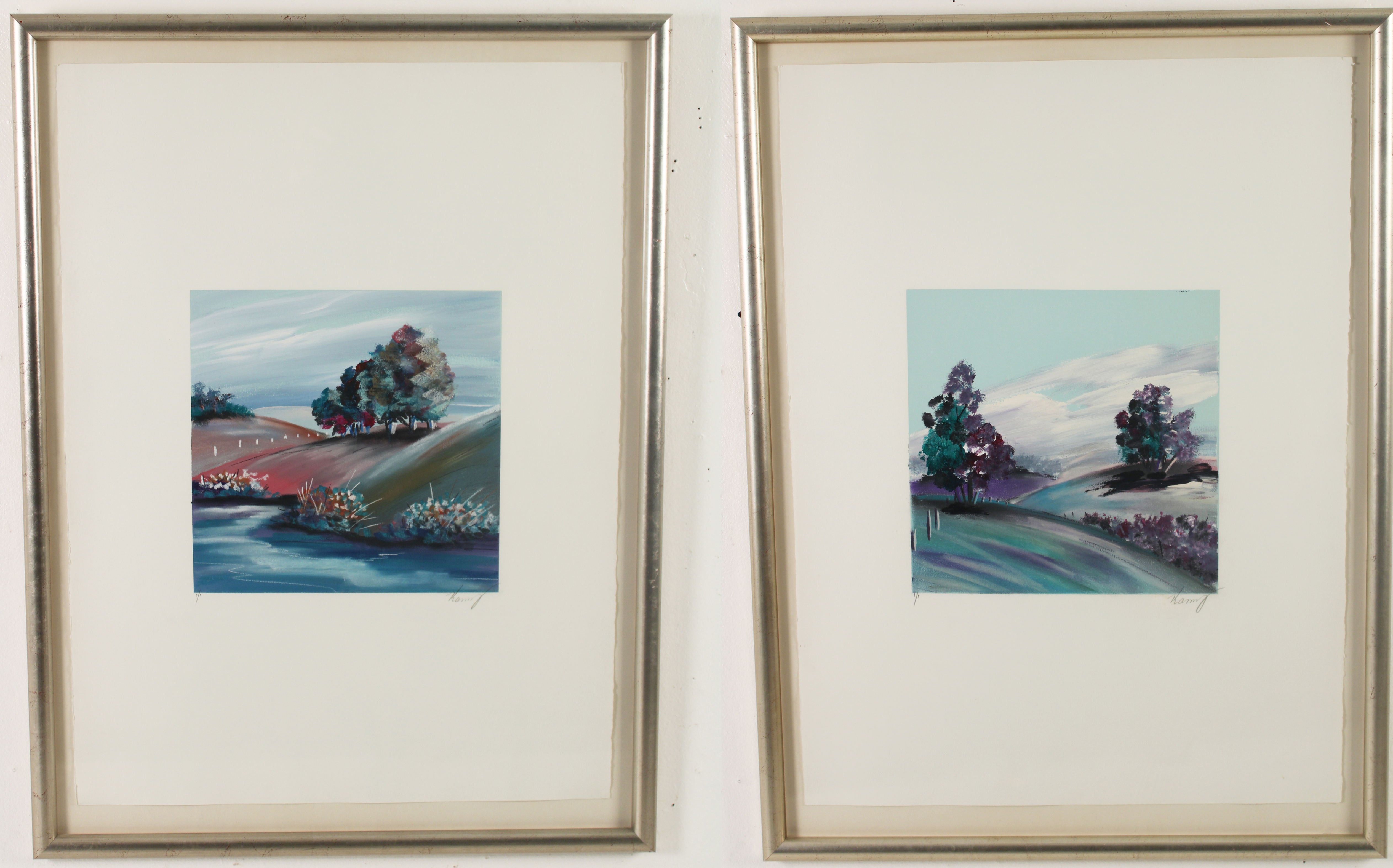 PAIR OF PENCIL SIGNED LITHOGRAPHS
