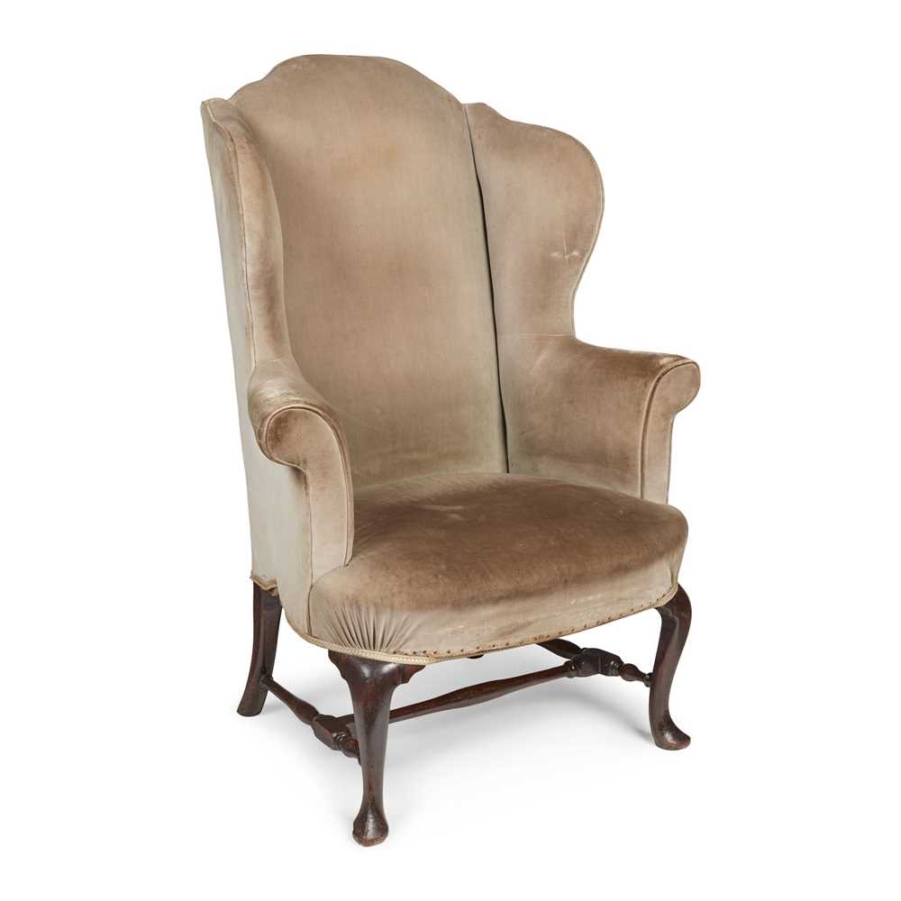 GEORGE I MAHOGANY WING ARMCHAIR EARLY 2ca7bd
