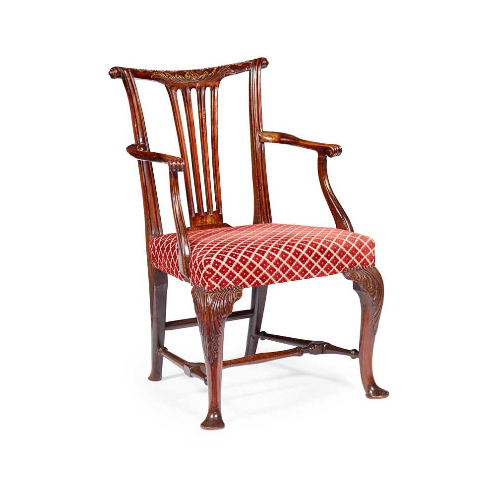 LATE GEORGE II MAHOGANY ARMCHAIR
MID