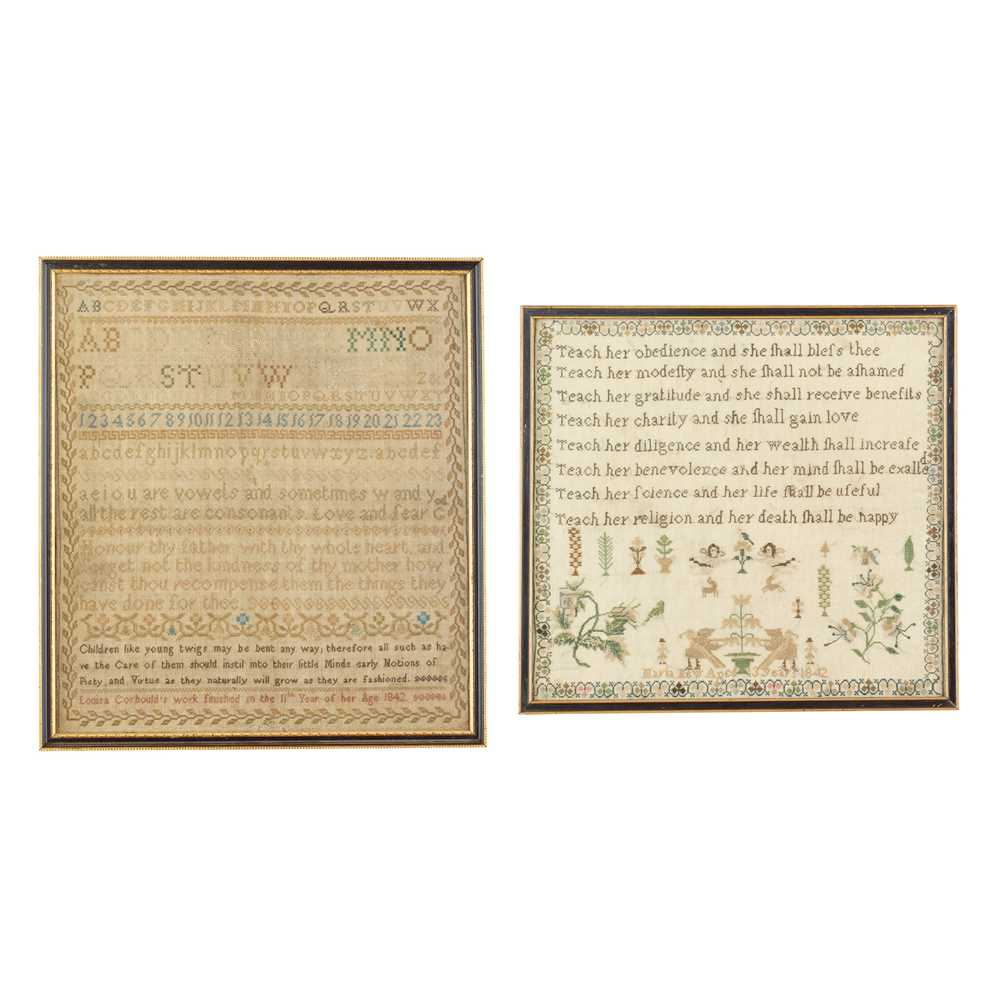 TWO EARLY VICTORIAN VERSE SAMPLERS
BOTH