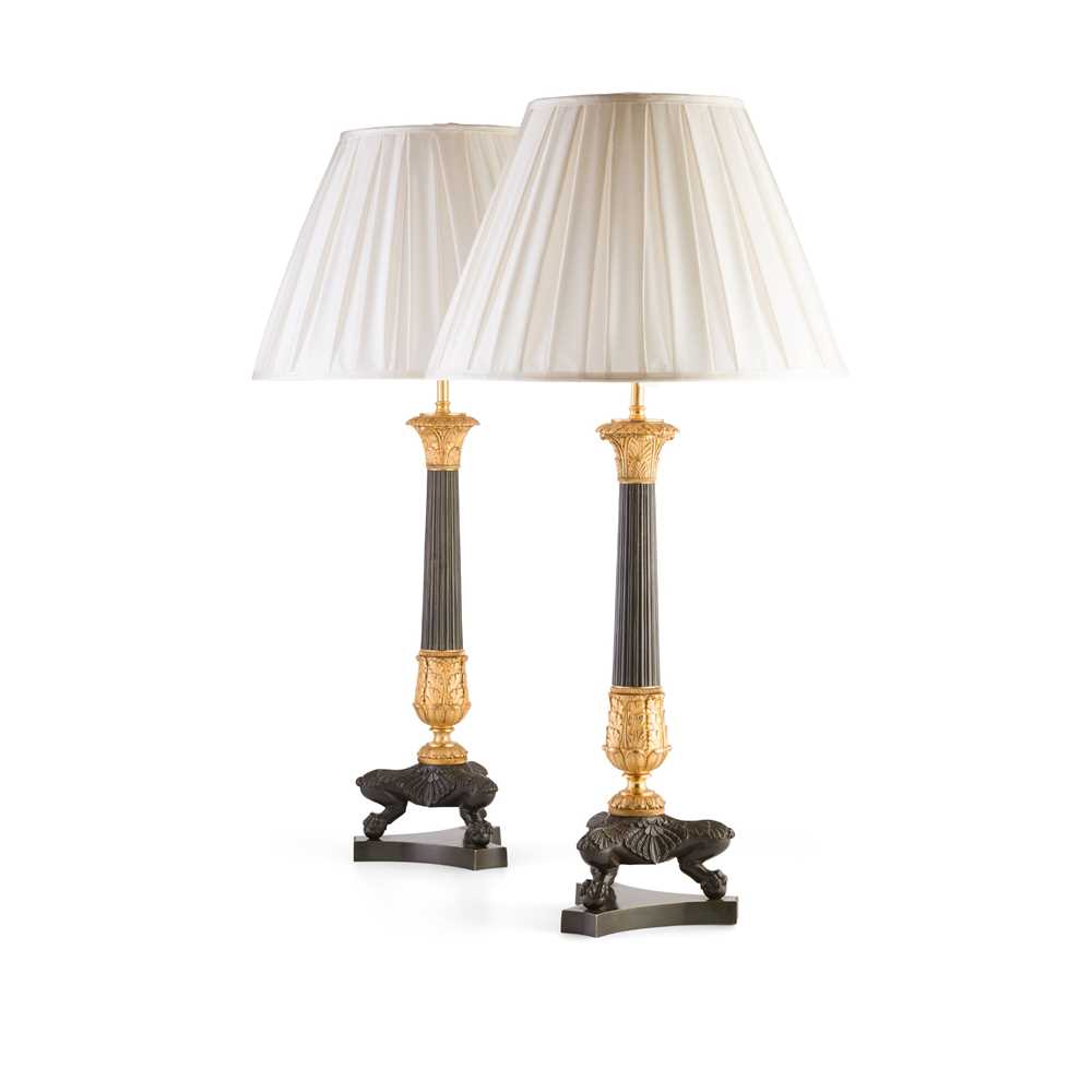 PAIR OF LARGE REGENCY PATINATED