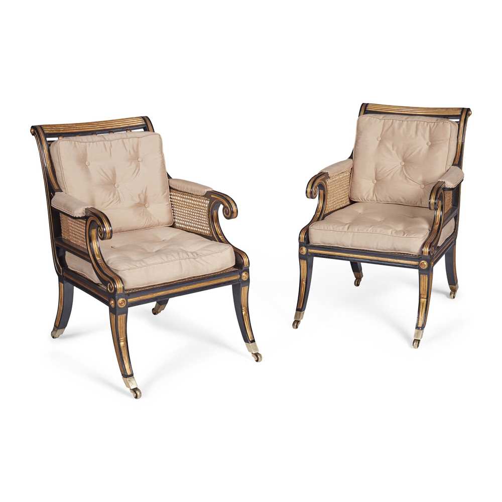 PAIR OF REGENCY EBONISED AND PARCEL 2ca838