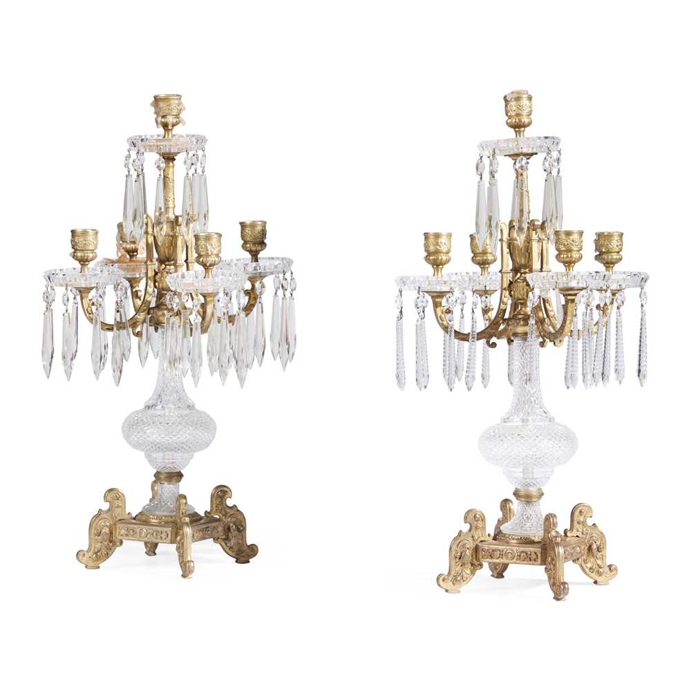 PAIR OF CUT GLASS AND GILT METAL 2ca842