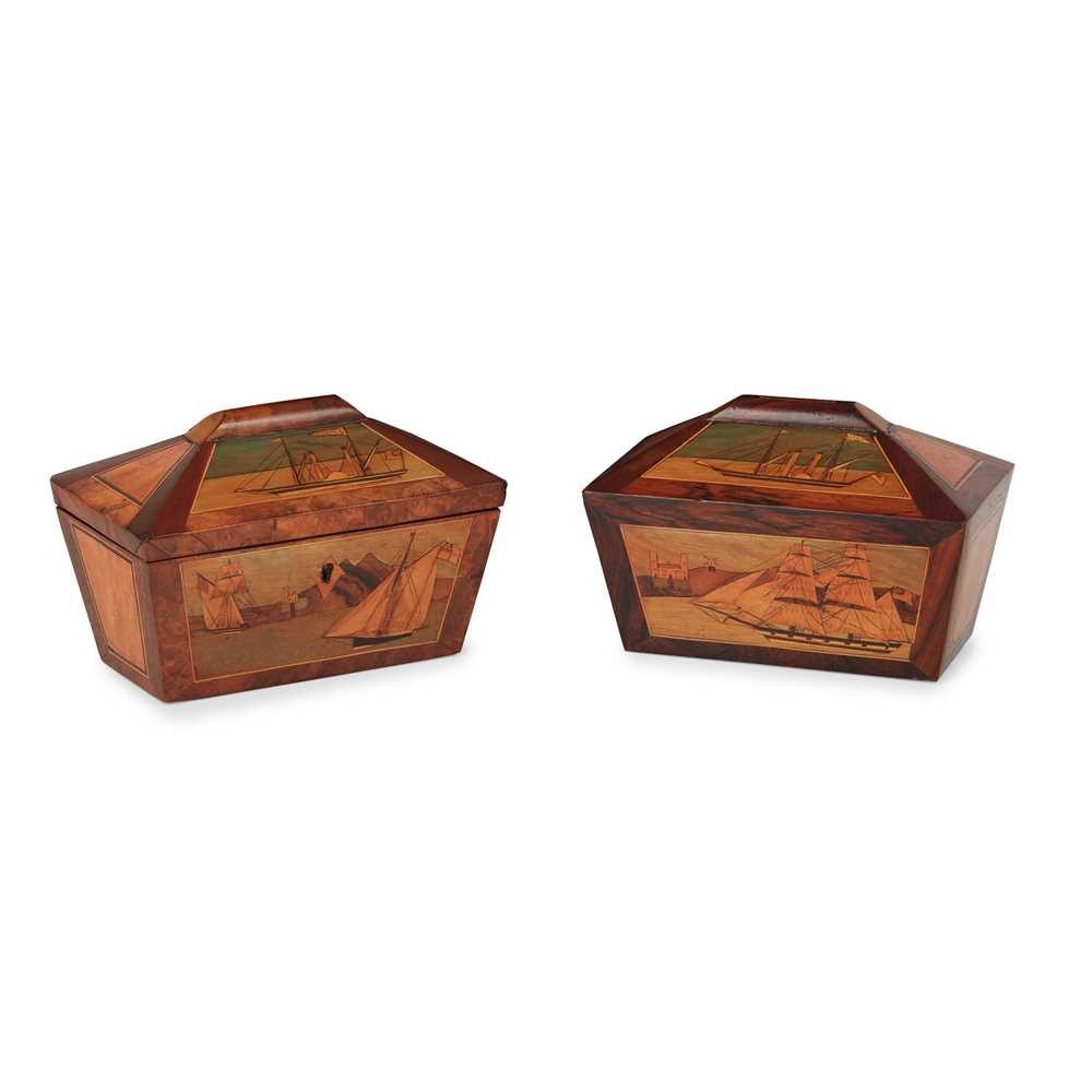 MATCHED PAIR OF TRINITY HOUSE MARQUETRY 2ca84f