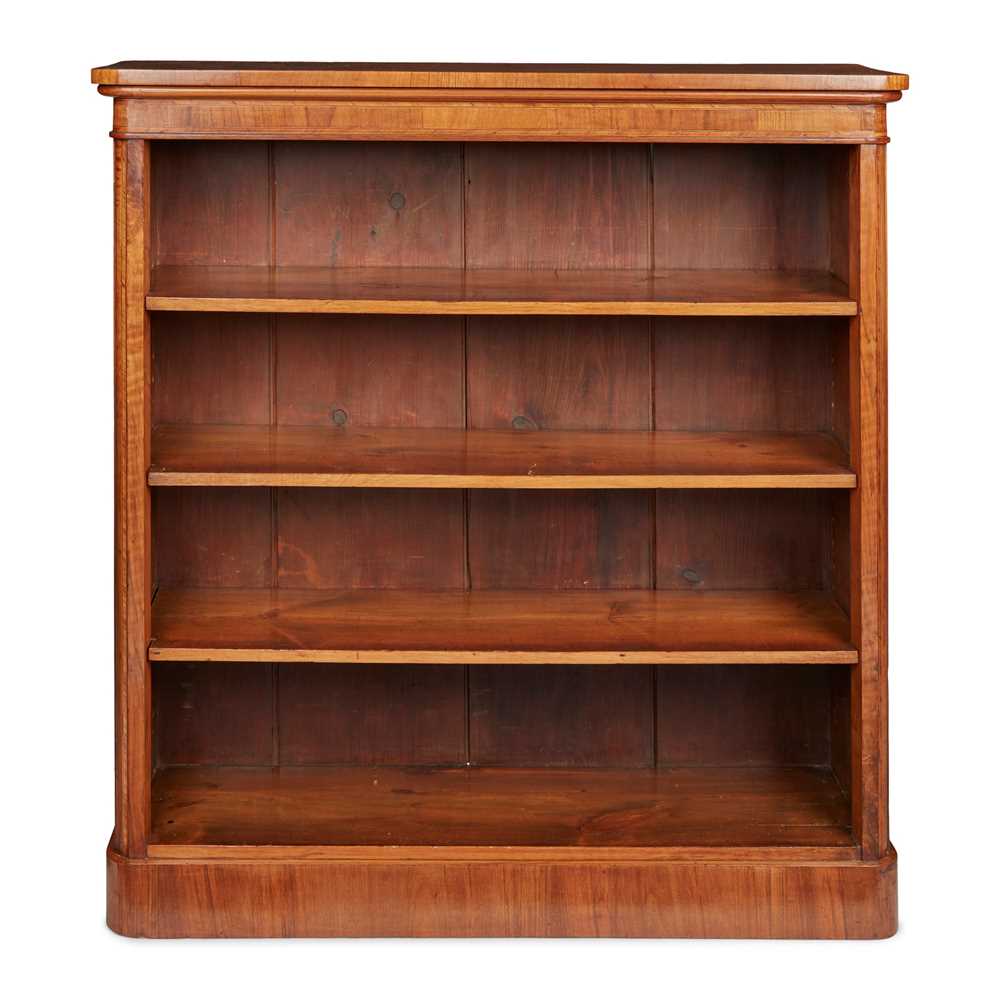 VICTORIAN WALNUT DWARF OPEN BOOKCASE LATE 2ca880