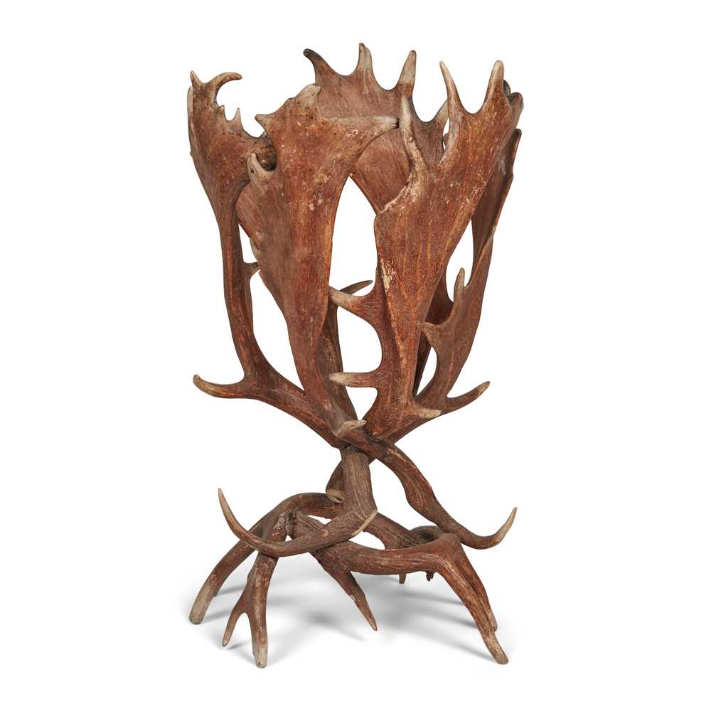 FALLOW DEER ANTLER STICK STAND 19TH 2ca891