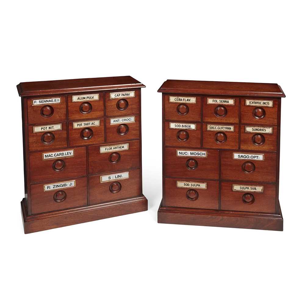 PAIR OF MAHOGANY APOTHECARY'S CHESTS
EARLY