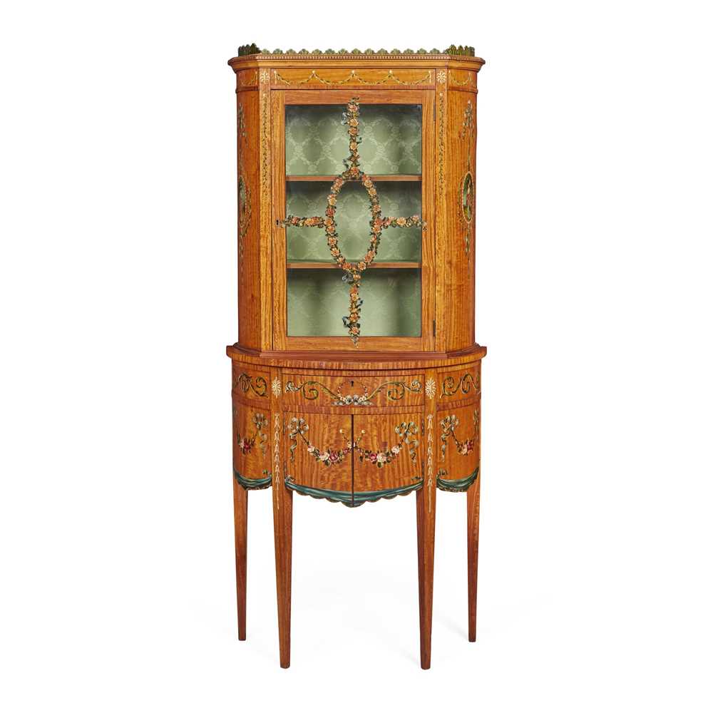 PAINTED SATINWOOD DISPLAY CABINET EARLY 2ca8ba