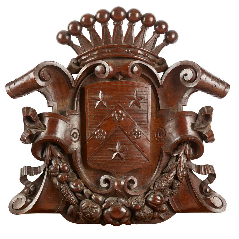 CARVED ARMORIAL PANEL 19TH CENTURY 2ca8cf