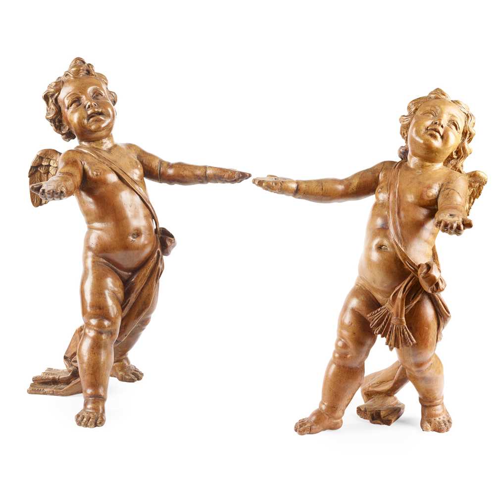 PAIR OF ITALIAN CARVED PINE PUTTI
18TH