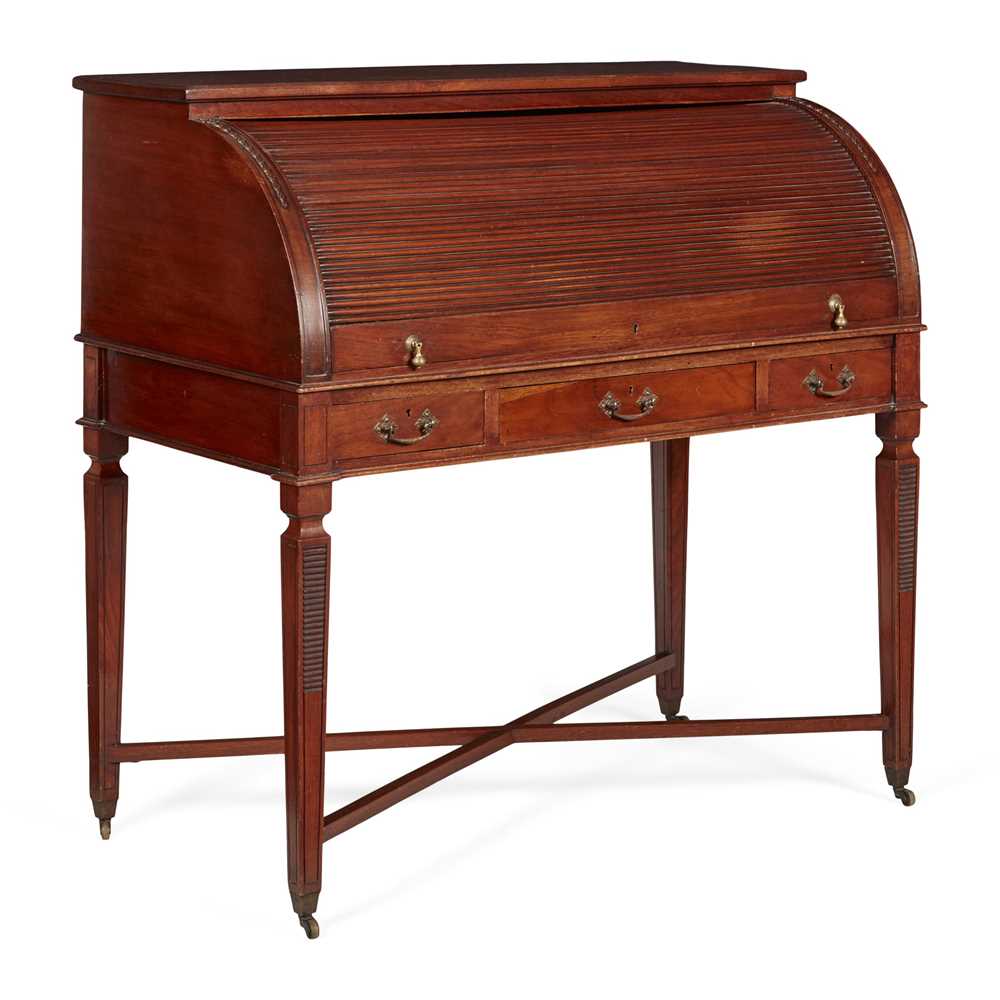 GEORGIAN STYLE MAHOGANY TAMBOUR DESK,