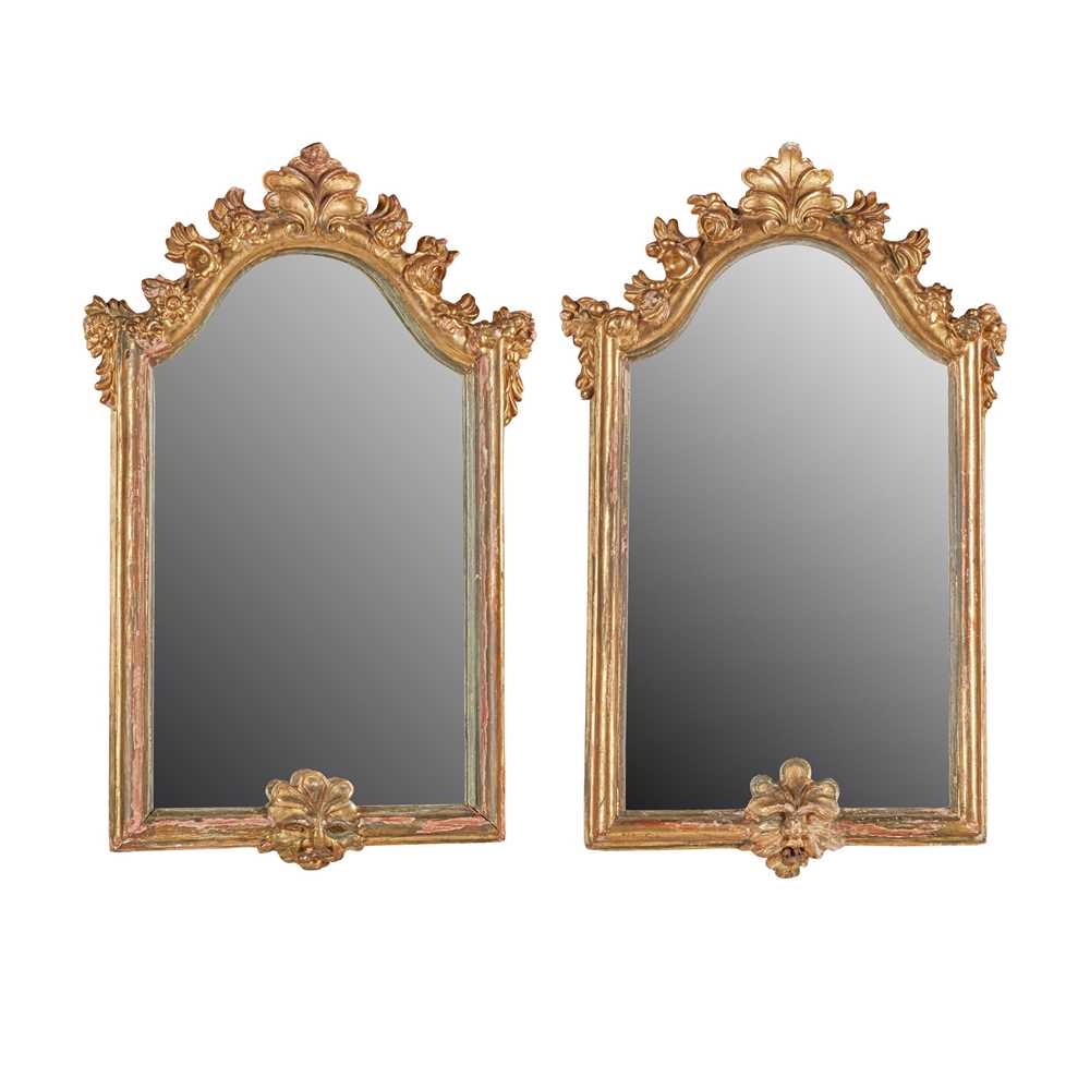 PAIR OF CONTINENTAL GILTWOOD MIRRORS
19TH