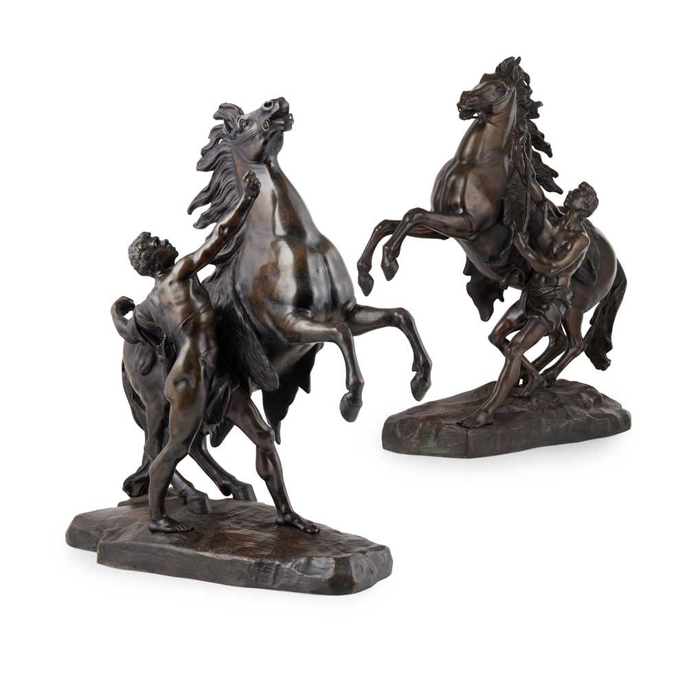 PAIR OF FRENCH BRONZE MARLY HORSE