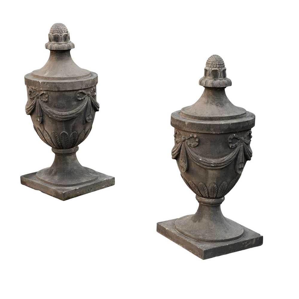 PAIR OF CARVED SANDSTONE ADAM STYLE 2caa4d