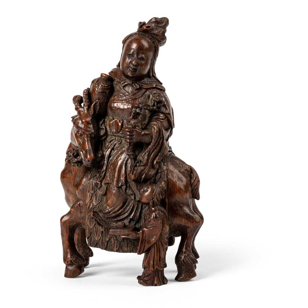 BAMBOO CARVING OF MAGU WITH DEER QING 2cab4c