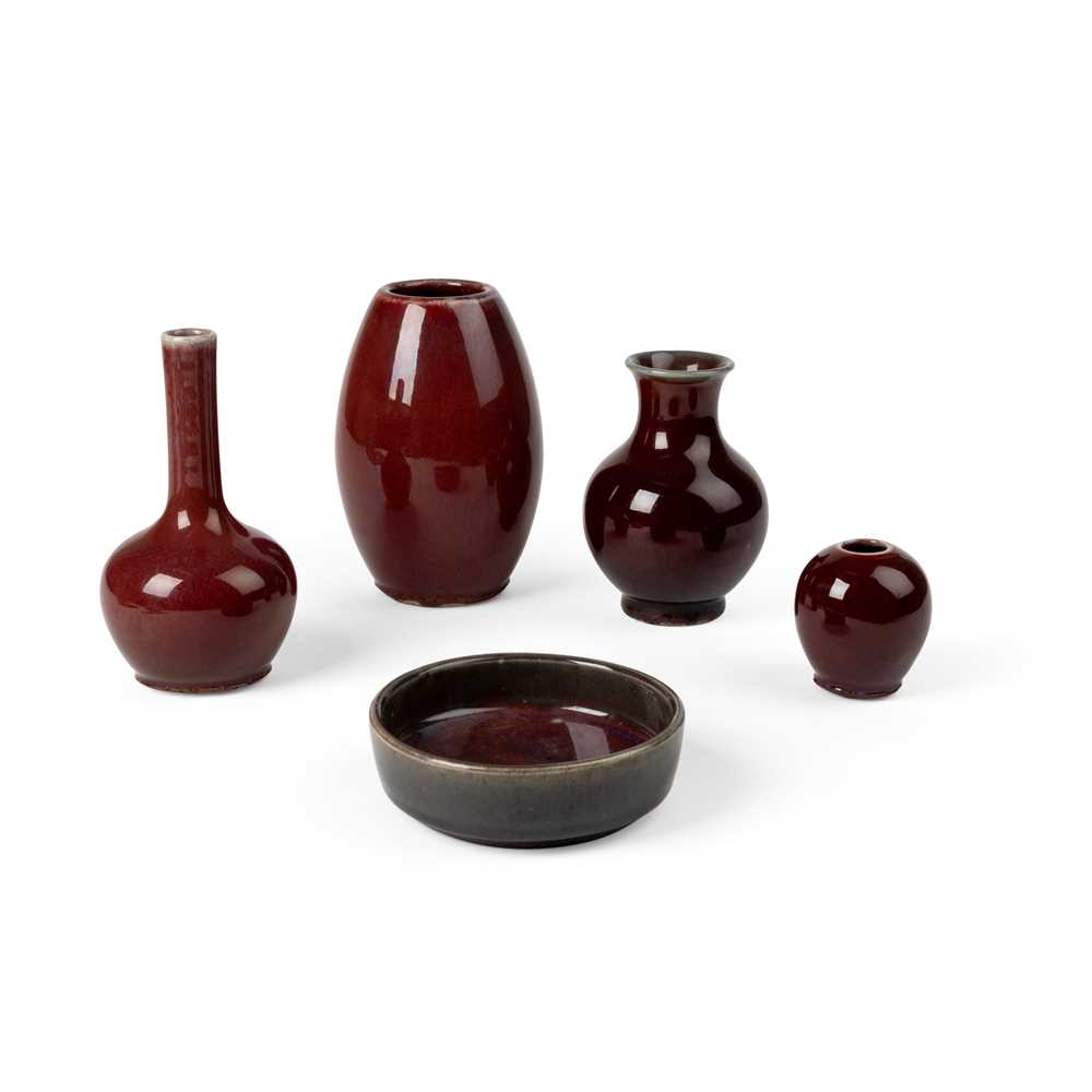 GROUP OF FIVE RED GLAZED VESSELS 19TH 20TH 2cabbf