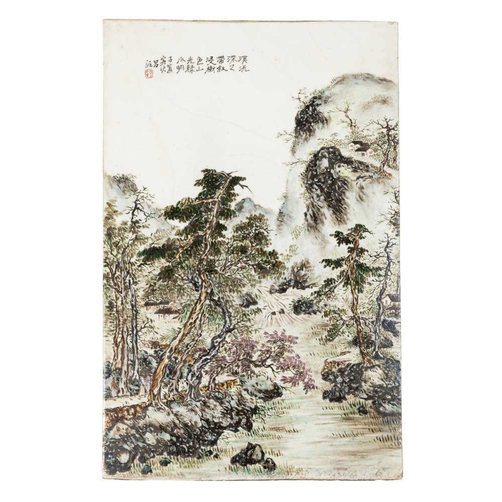 QIANJIANG ENAMELLED PORCELAIN PLAQUE ATTRIBUTED 2cac59