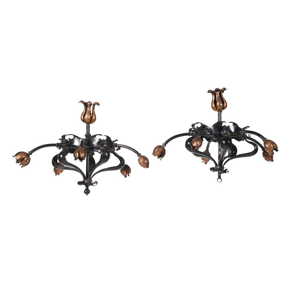 ENGLISH PAIR OF ARTS CRAFTS CEILING 2cb33e