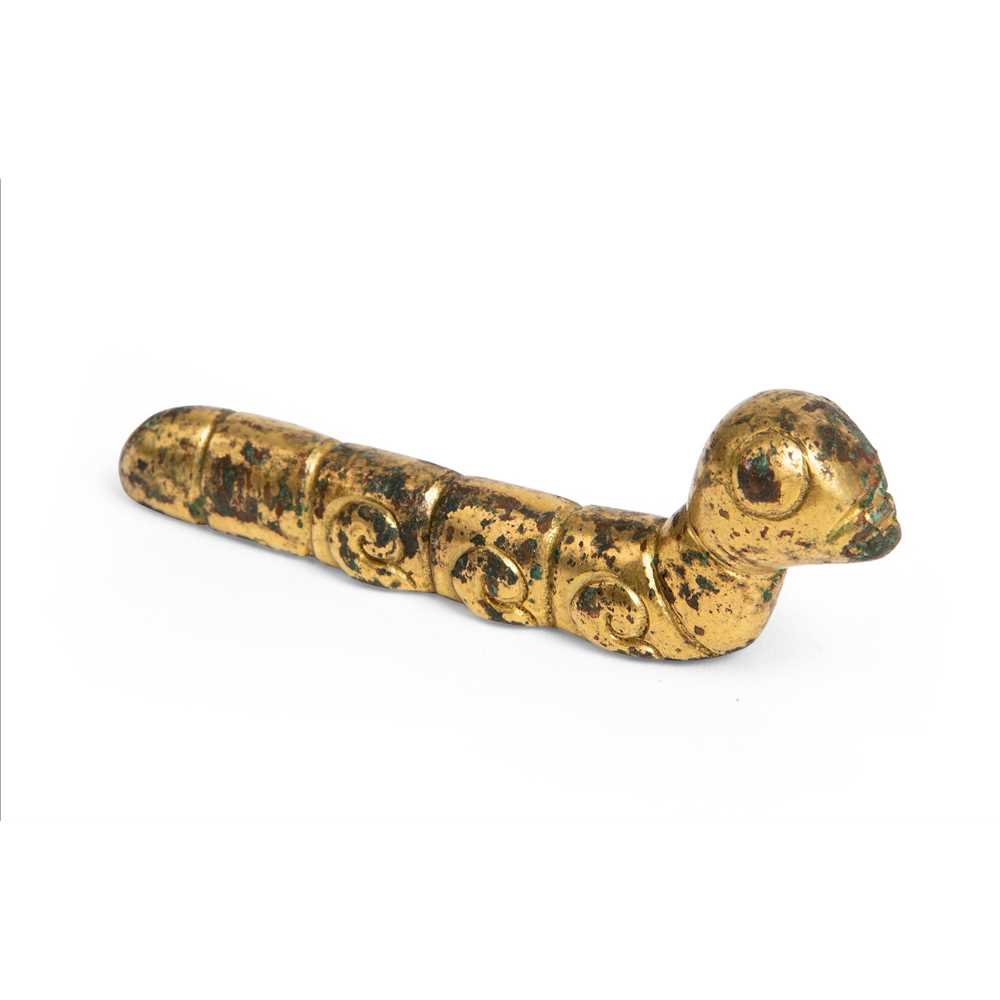 GILT BRONZE MODEL OF A SILKWORM HAN 2cb530