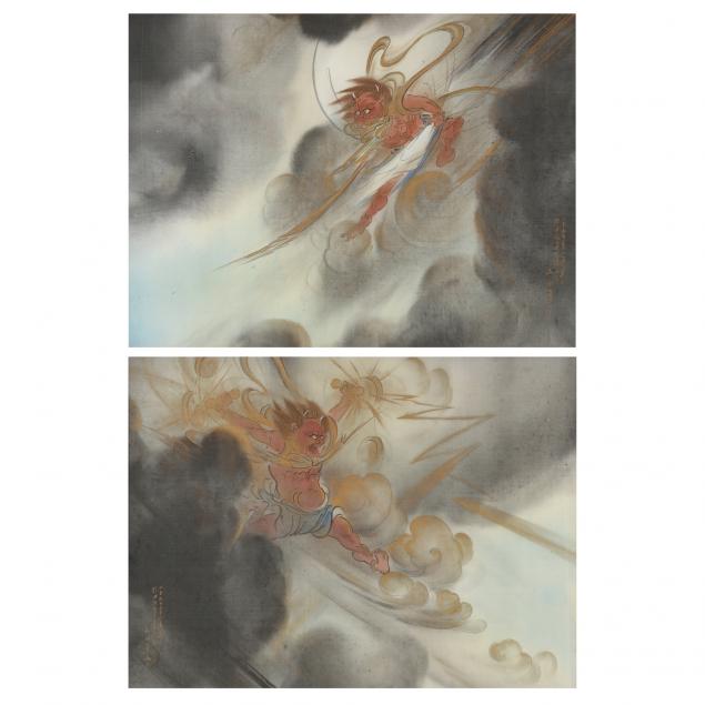 A PAIR OF JAPANESE PAINTINGS GOD