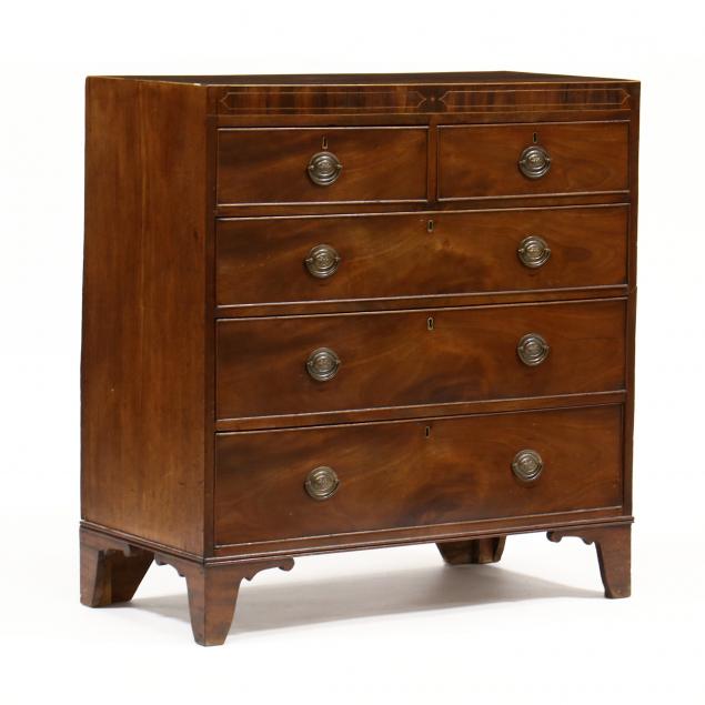 GEORGE III INLAID MAHOGANY CHEST