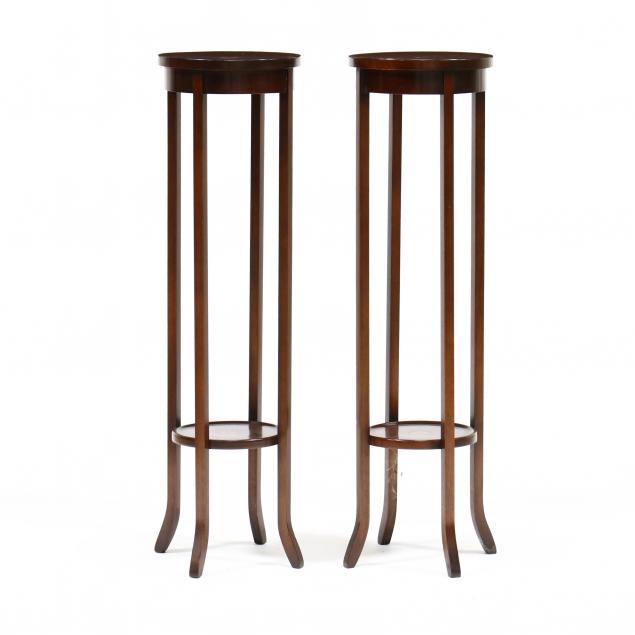 PAIR OF INLAID MAHOGANY TWO TIERED 2c92ab