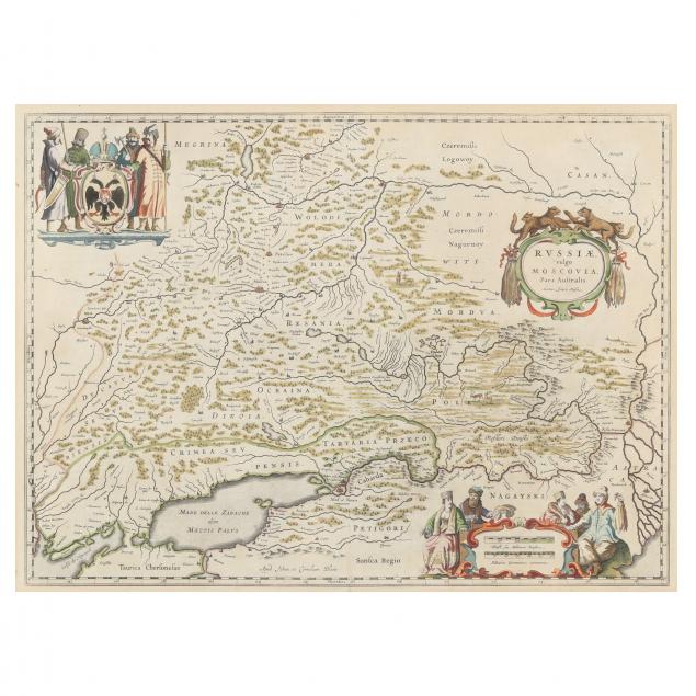 17TH CENTURY BLAEU MAP OF RUSSIA