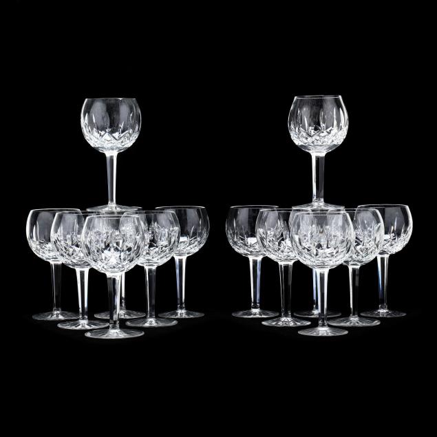 (14) WATERFORD CRYSTAL LISMORE GOBLETS