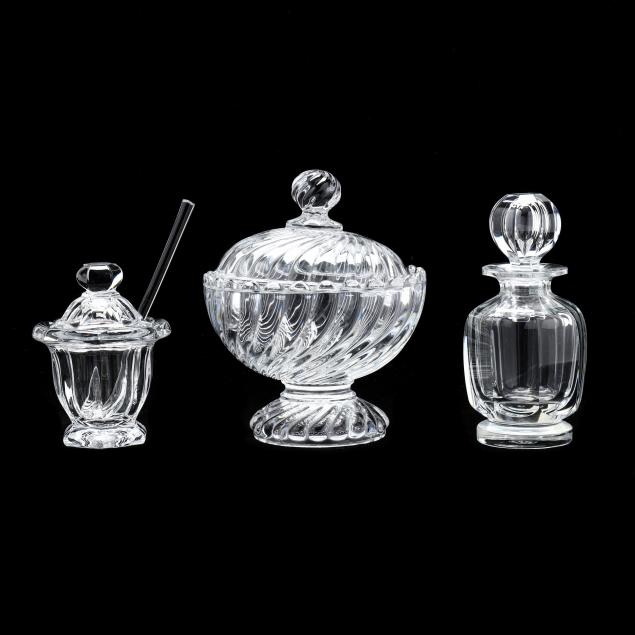 THREE PIECES OF BACCARAT CRYSTAL 2c9344