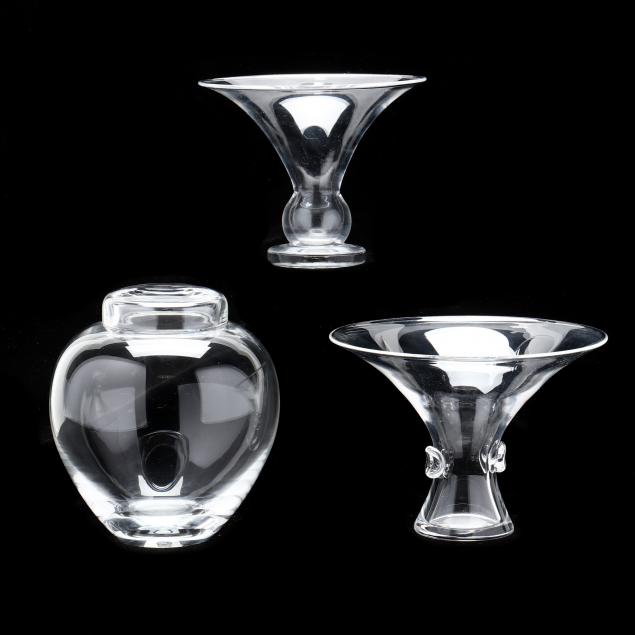 THREE PIECES OF STEUBEN CRYSTAL 2c9353