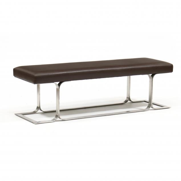 MODERNIST BRUSHED STEEL BENCH In 2c936a