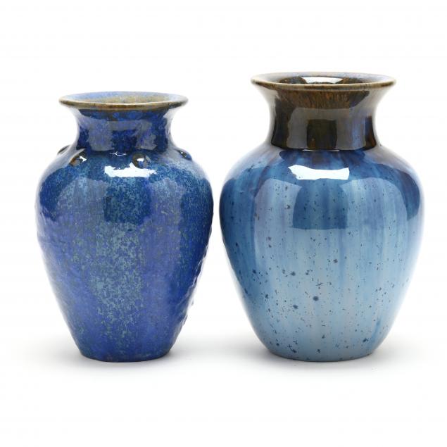 FULPER, TWO ARTS & CRAFTS POTTERY VASES