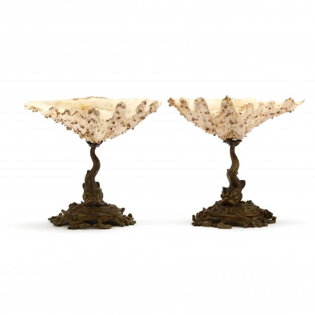 PAIR OF ANTIQUE GROTTO STYLE BRONZE